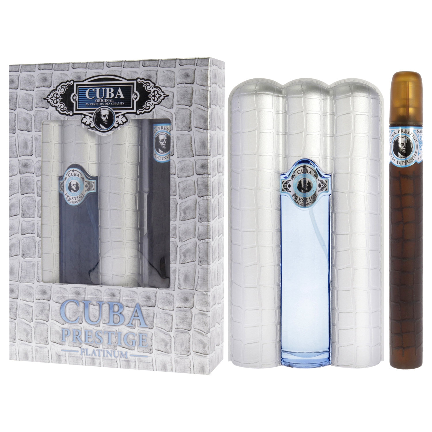 CUBA PRESTIGE PLATINUM by Cuba EDT SPRAY 3 OZ & EDT SPRAY 1.17 OZ