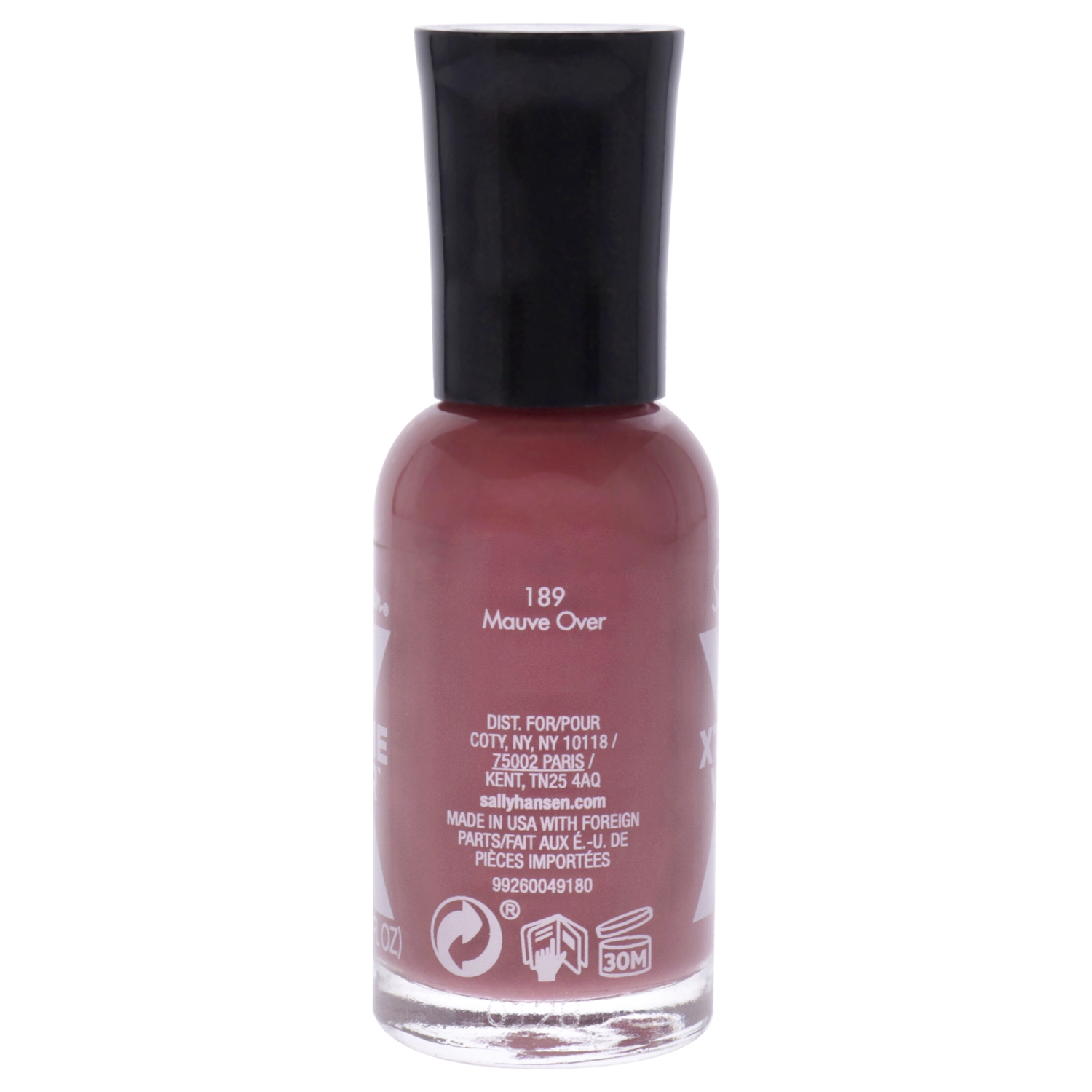 Xtreme Wear Nail Color - 189 Mauve Over by Sally Hansen for Women - 0.40 oz Nail Polish