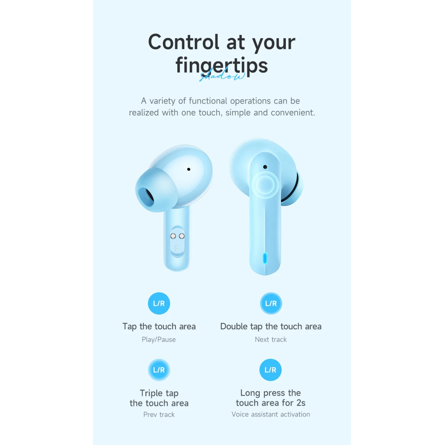 Écouteurs boutons 100 % sans fil Bluetooth TWS avec son stéréo microphone et affichage DEL, blanc