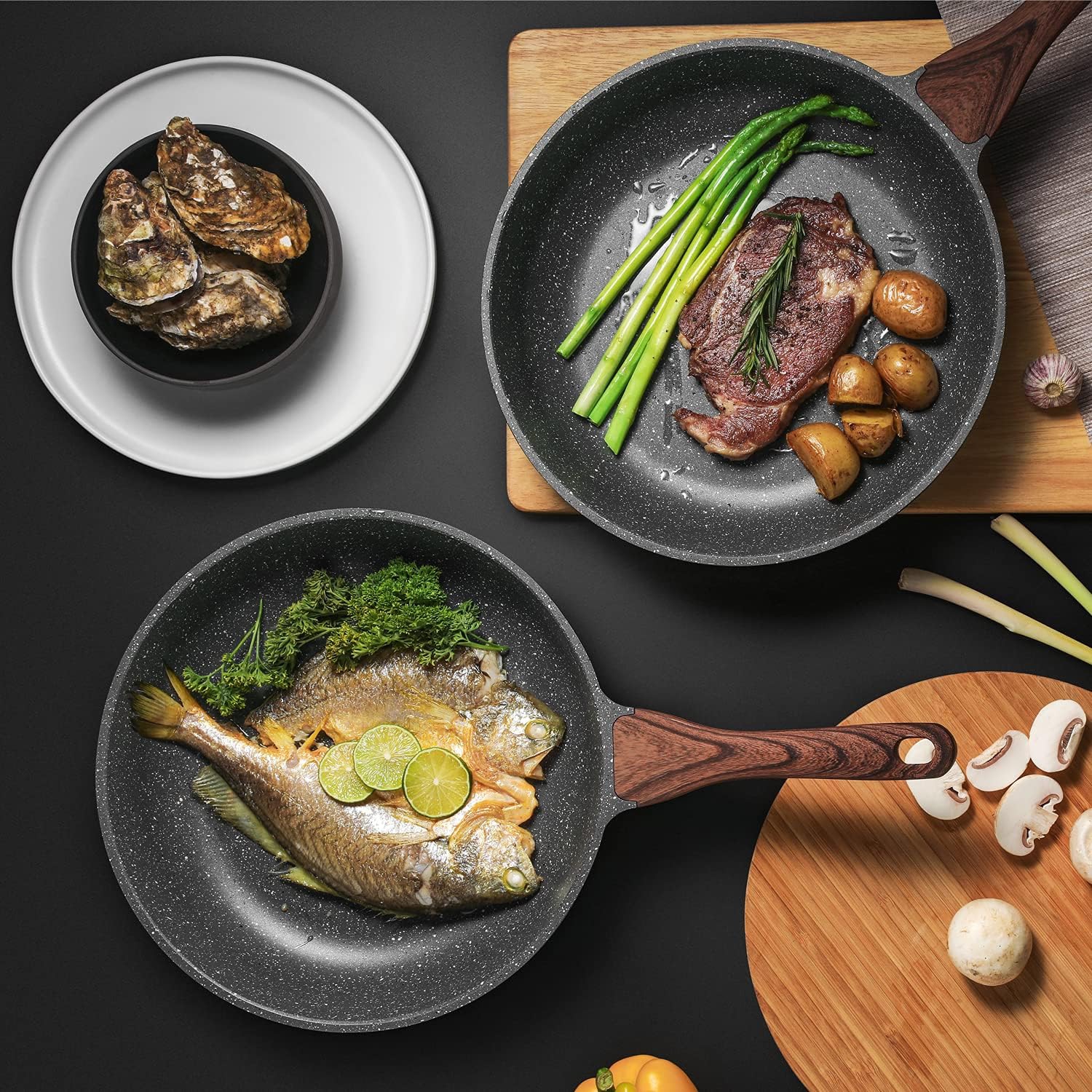 Poêle à frire antiadhésive Sensarte, poêle à omelette avec revêtement en granit suisse, poêle à frire Healthy Stone chef, sans PFOA