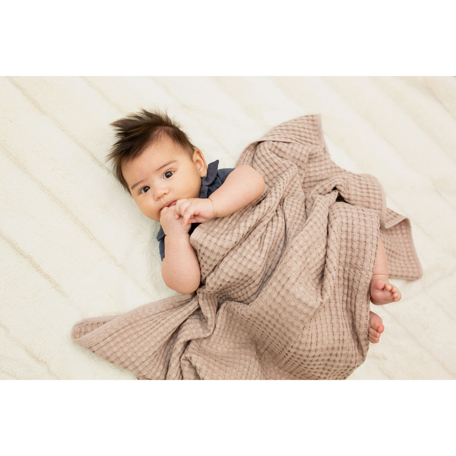 Lulujo Boho Waffle Blankets - Beige