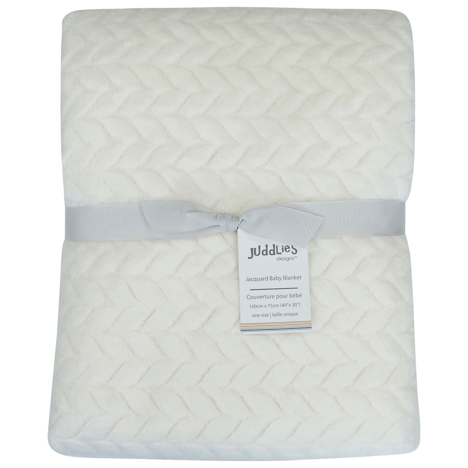 Couverture en flanelle jacquard de Juddlies - Blanc cassÃ©