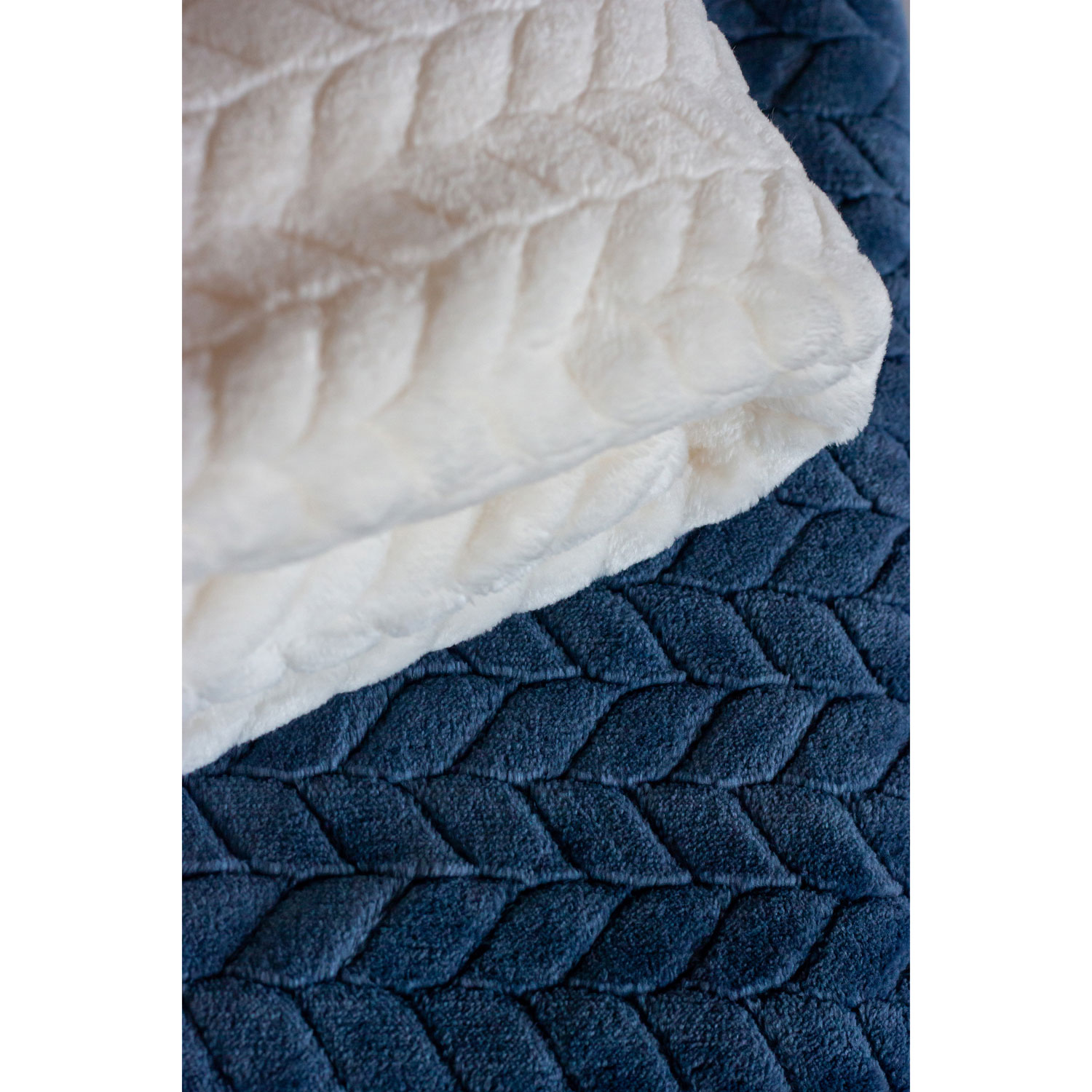 Couverture en flanelle jacquard de Juddlies - Blanc cassÃ©