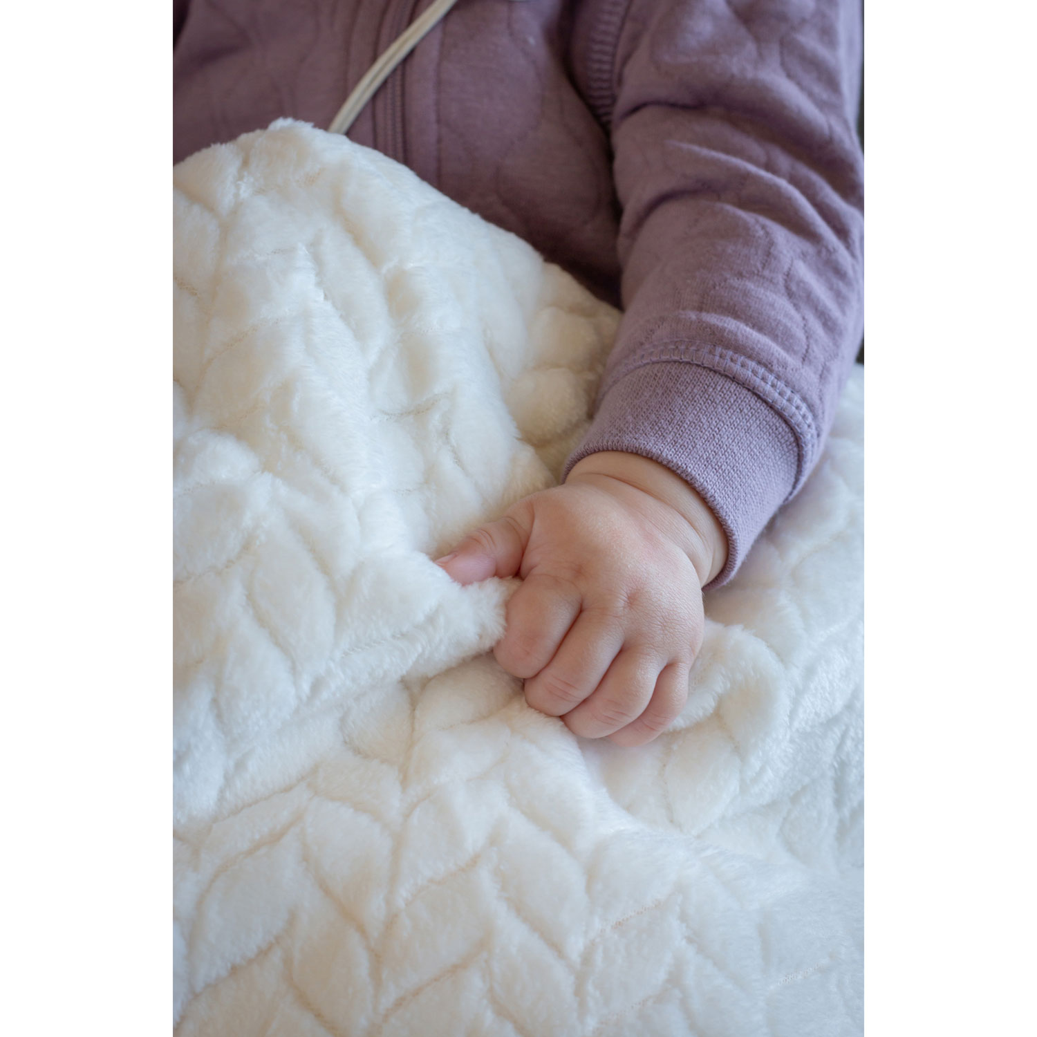 Couverture en flanelle jacquard de Juddlies - Blanc cassÃ©