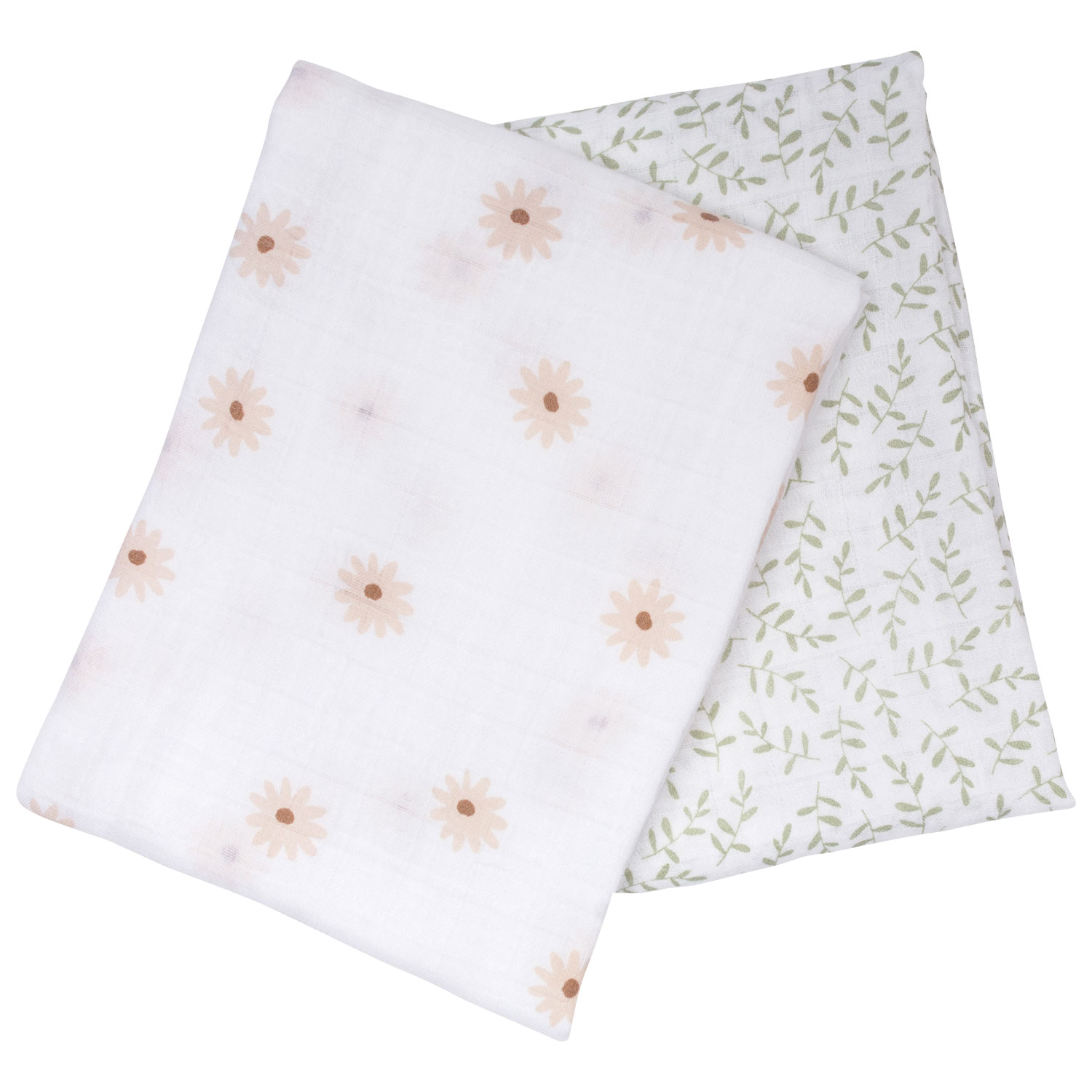 Lulujo Boho Muslin Swaddle - 2 Pack - Daisy/Greenery