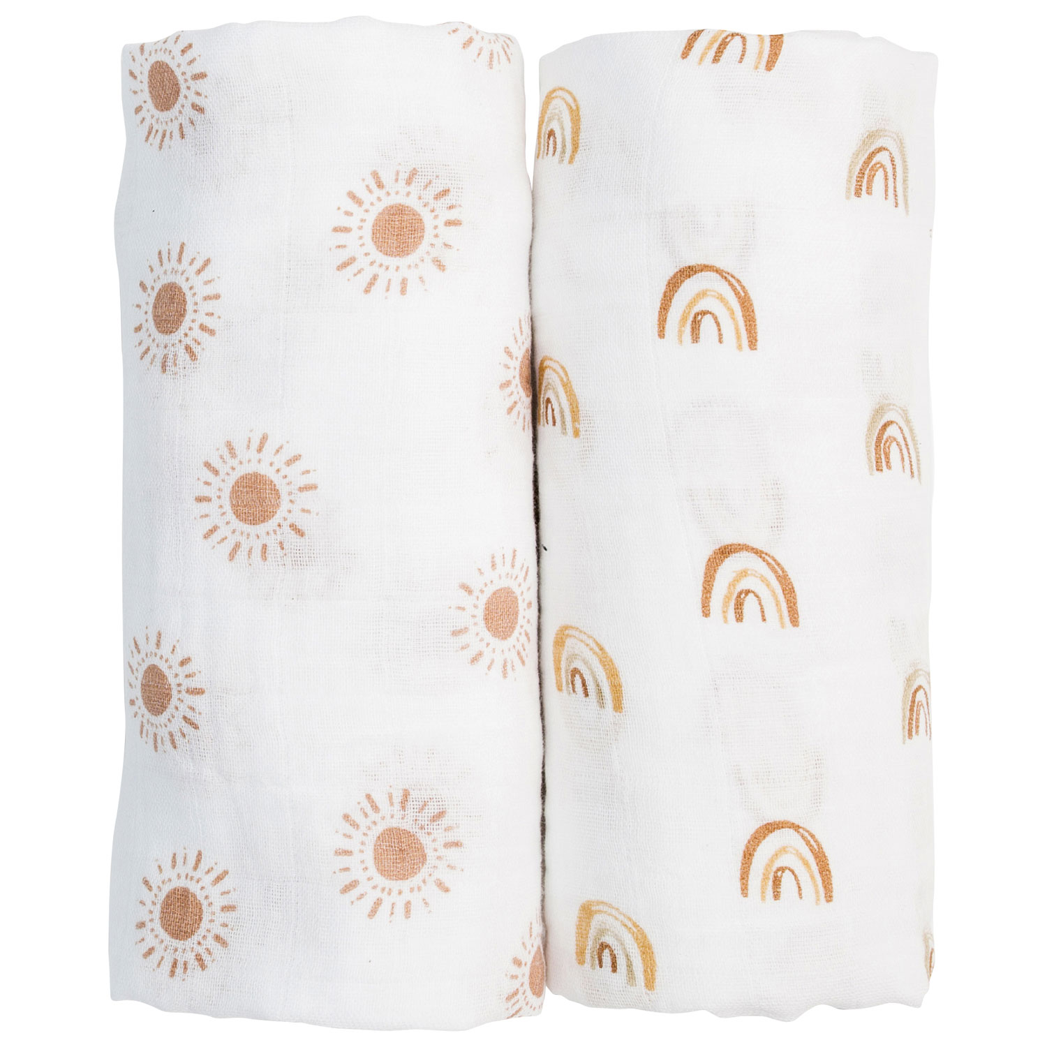 Lulujo Boho Muslin Swaddle - 2 Pack - Rainbow/Suns