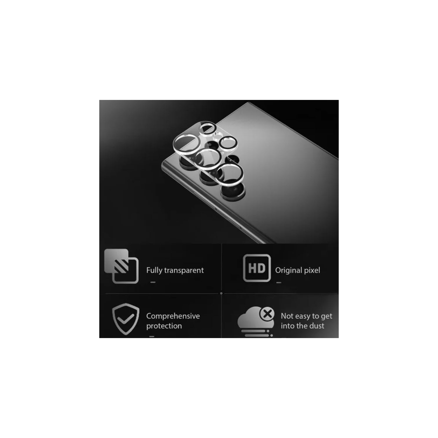 Ssmsung Galaxy S24 Ultra Tempered-Glass Screen and Camera Lens Screen Protectors Set