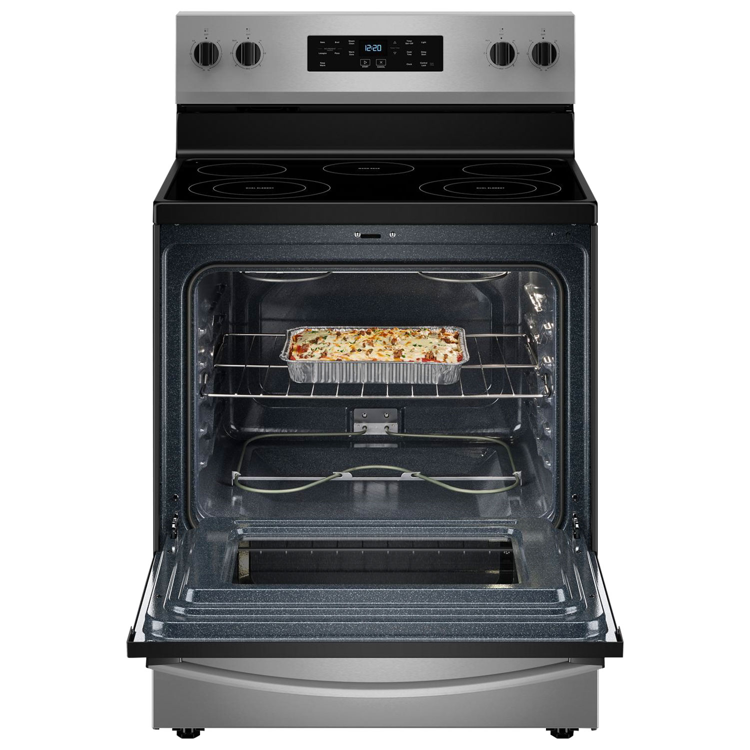 Whirlpool 3 Series 30" 5.3 Cu. Ft. Steam-Clean 5-Elements Freestanding Electric Range - SS