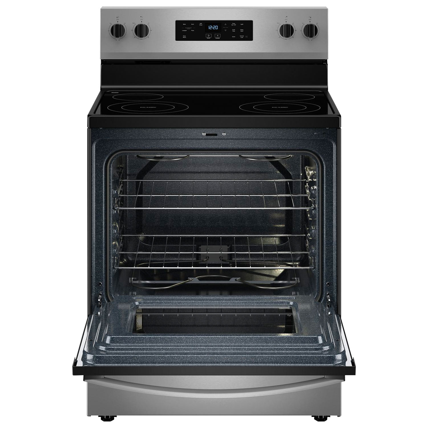 Cuisinière électrique autonome à 4 éléments avec four autonettoyant 5,3 pi³ 30 po série 3 de Whirlpool - Inox