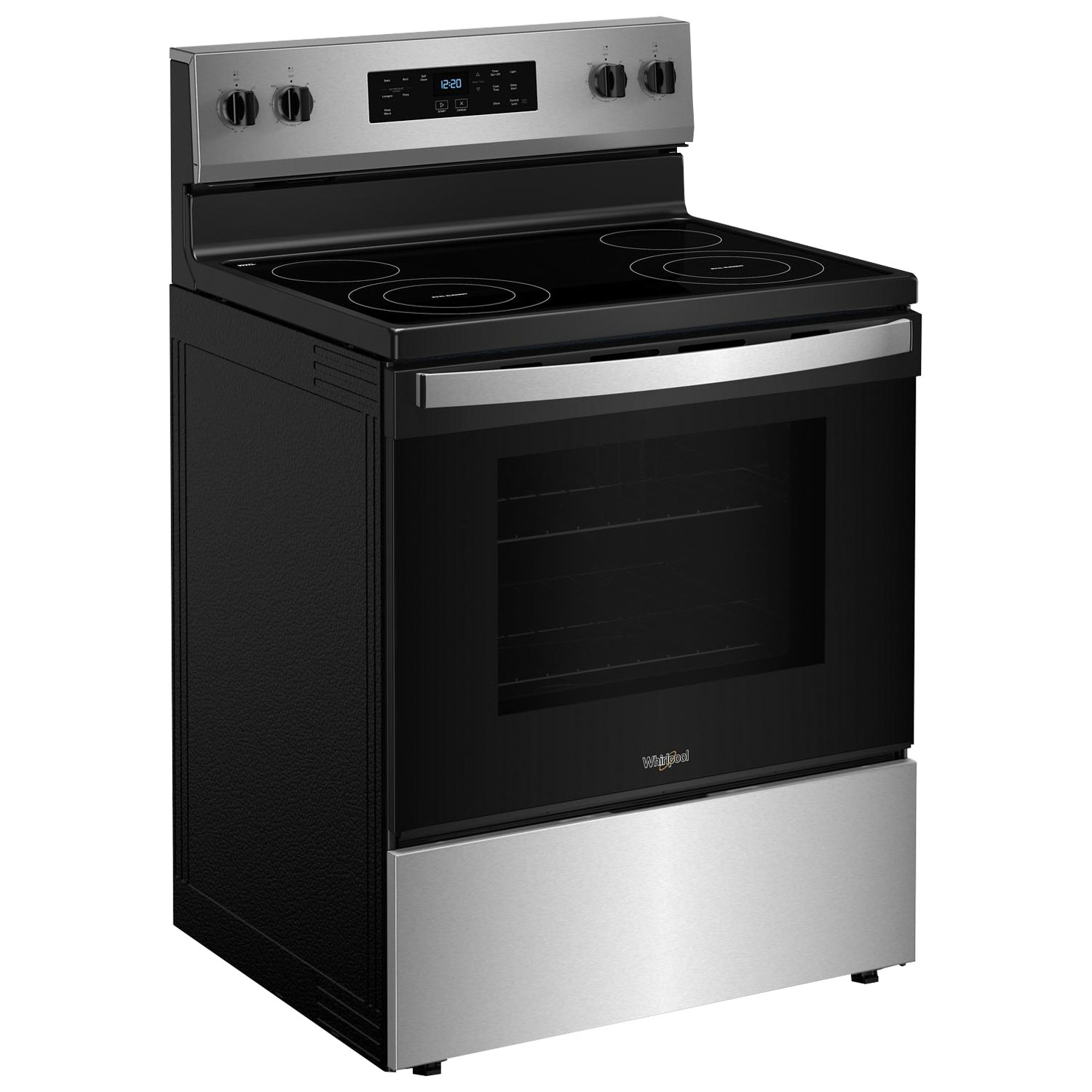 Cuisinière électrique autonome à 4 éléments avec four autonettoyant 5,3 pi³ 30 po série 3 de Whirlpool - Inox