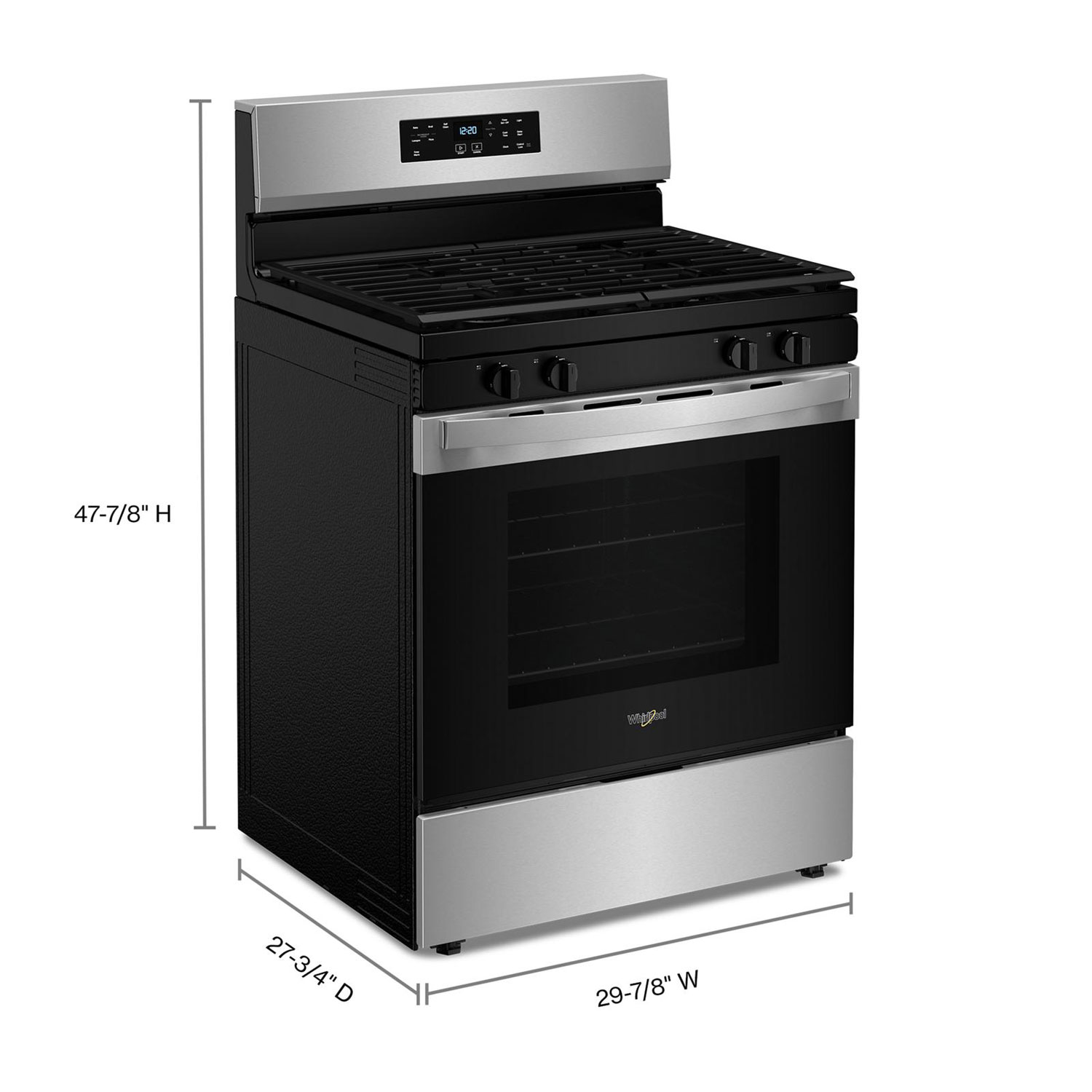 Whirlpool 3 Series 30" 5.3 Cu. Ft. Self-Clean Freestanding Gas Range - Stainless Steel
