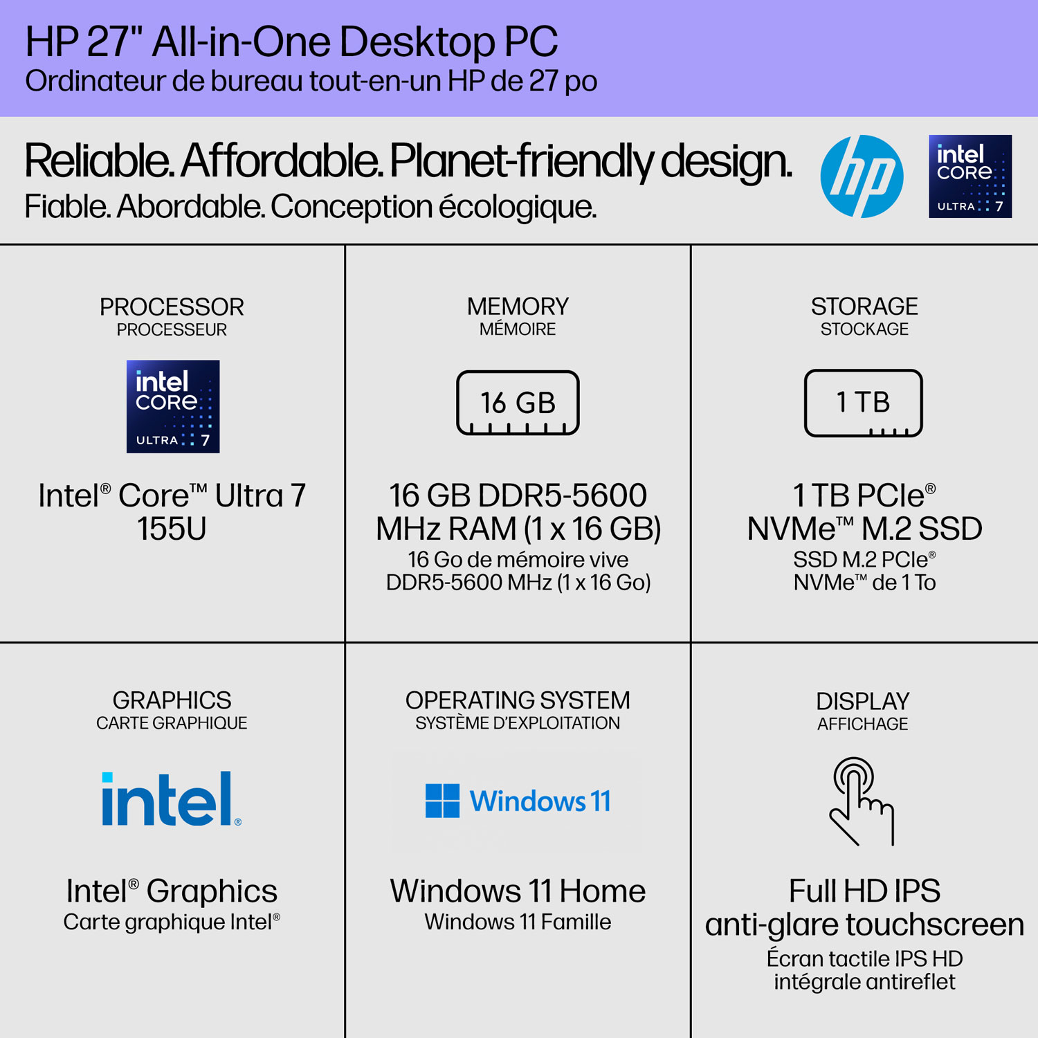 Ordinateur tout-en-un de 27 po de HP - Exclusivité Best Buy