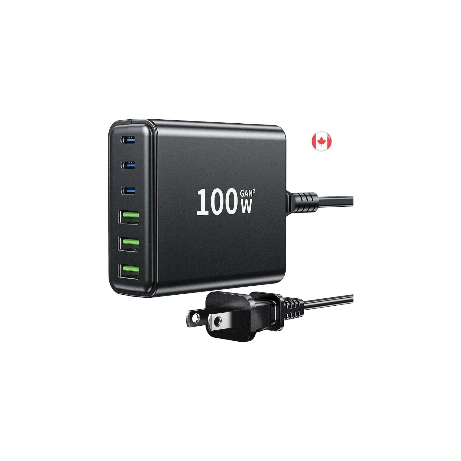 Ultimate USB C Fast Charger 100W 6-Port GaN3 | Laptop, iPad, iPhone 14/13/12/11 Pro Max, Pixel, Galaxy, MacBook Pro/Air | Fast Charging Blocks