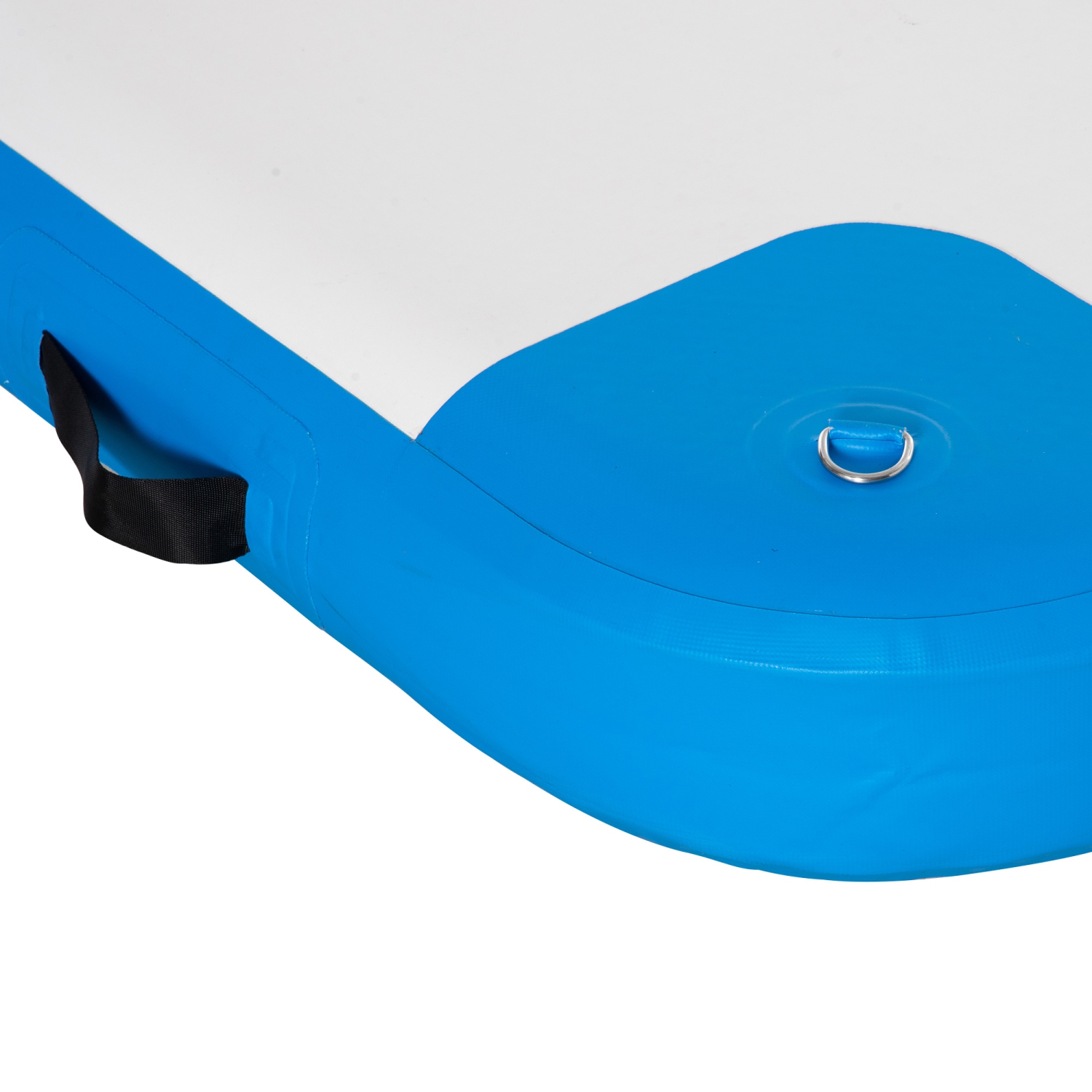 Quai flottant gonflable de 8 x 6 pi Outsunny, plateforme Rafting, grand tapis avec pompe à air et sac à dos, pour piscine, plage, océan, bleu