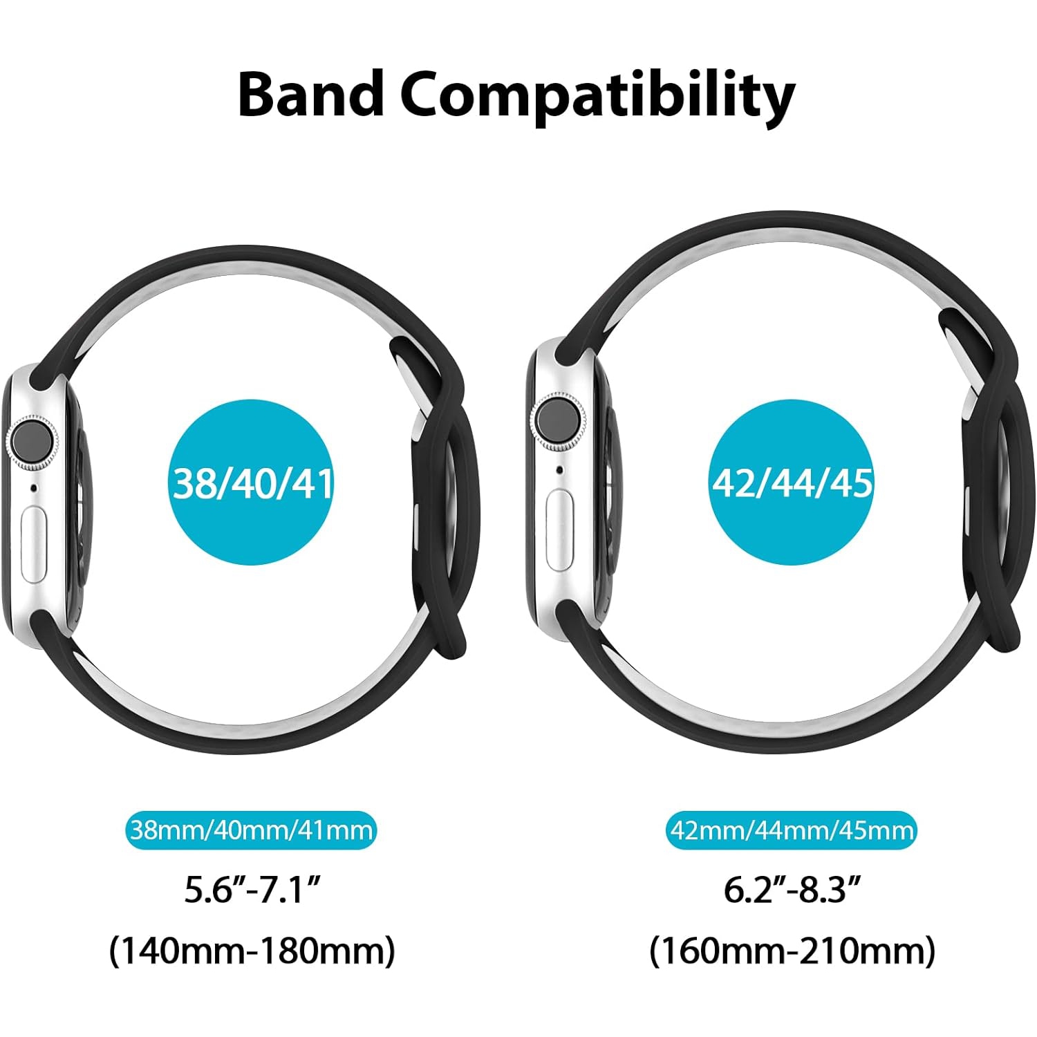 Sport Bands Compatible with for Apple Watch Band 38mm 40mm 41mm Women Men, Soft Silicone Breathable Replacement Straps Compatible with for iWatch SE