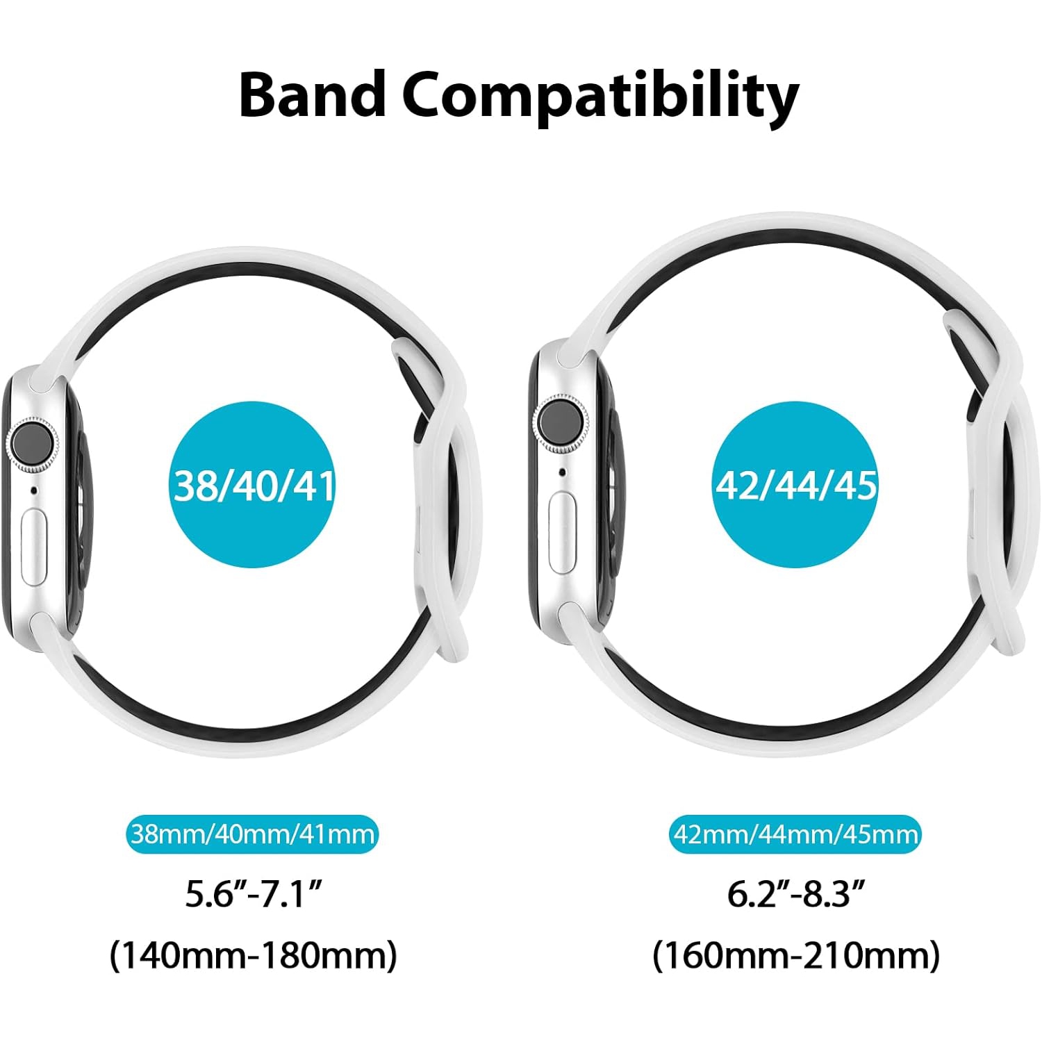 Sport Bands Compatible with for Apple Watch Band 38mm 40mm 41mm Women Men, Soft Silicone Breathable Replacement Straps Compatible with for iWatch SE