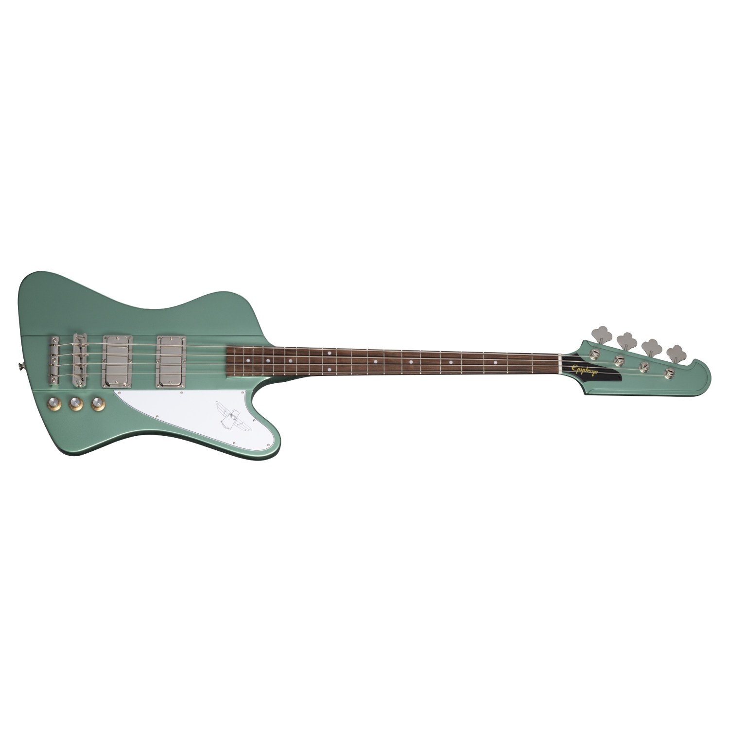 Guitare basse électrique Thunderbird '64 d'Epiphone avec étui Gigbag - Vert Inverness