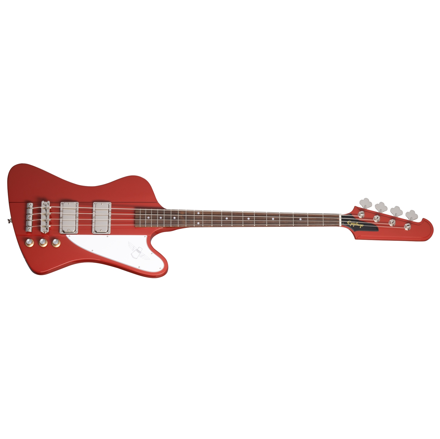 Guitare basse électrique Thunderbird '64 d'Epiphone avec sac Gigbag - Rouge braise