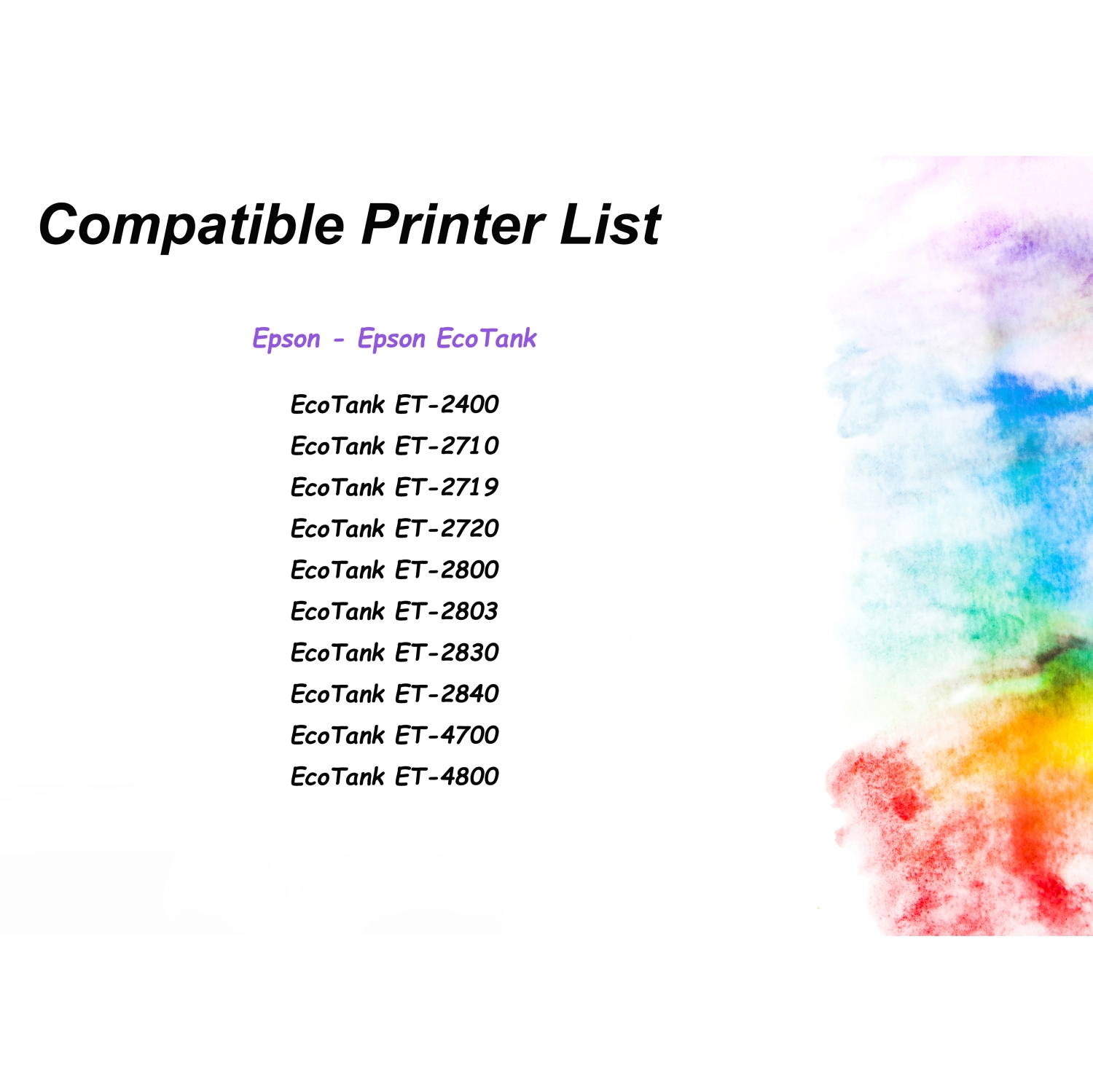 Bouteilles de rechange compatibles noires pour Epson EcoTank et-et-2710 et-2719 et-2720 et-2800 et-522 T522 et-2400 et-4 et-2803 et-2830 et-2840