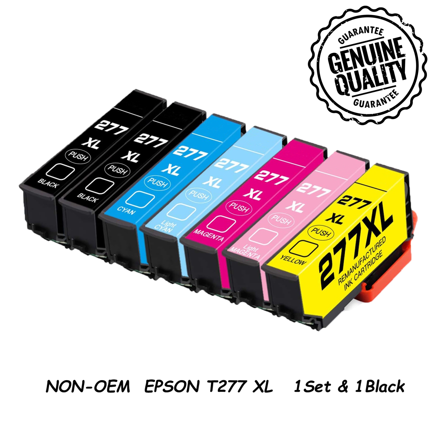 1Set&1BK Compatible Ink Cartridge Replacement for Epson T277 277 XL to use with Expression Photo XP-850 XP-860 XP-950 XP-960 XP-970 Printer