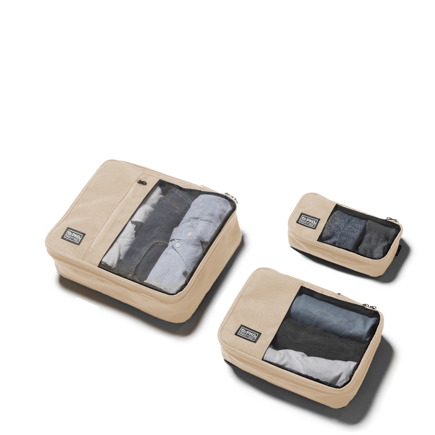 PKG Recycled Union Packing Cubes. 3-Pack Compression Packing Cubes.