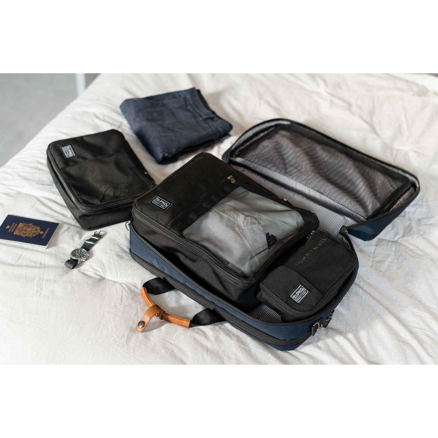 PKG Recycled Union Packing Cubes. 3-Pack Compression Packing Cubes.