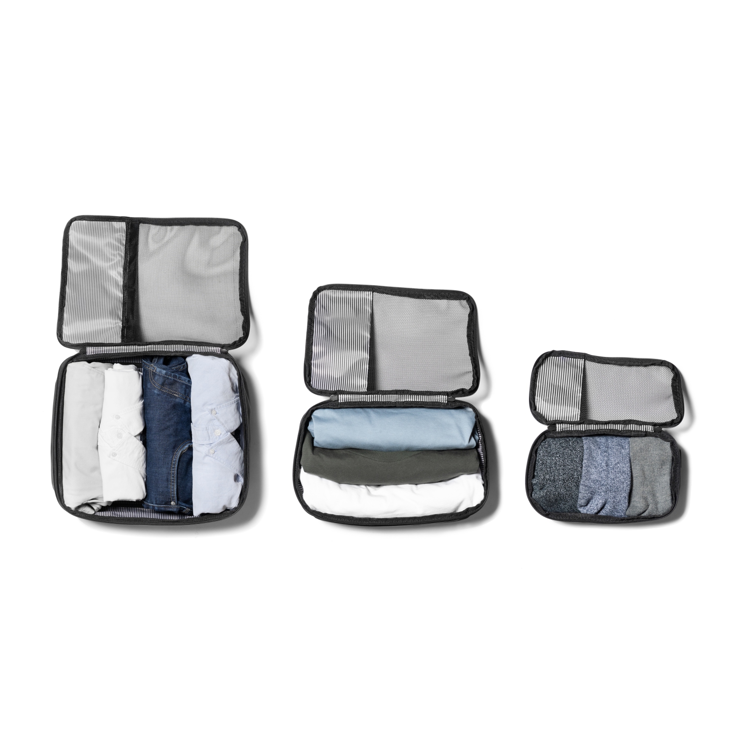 PKG Recycled Union Packing Cubes. 3-Pack Compression Packing Cubes.