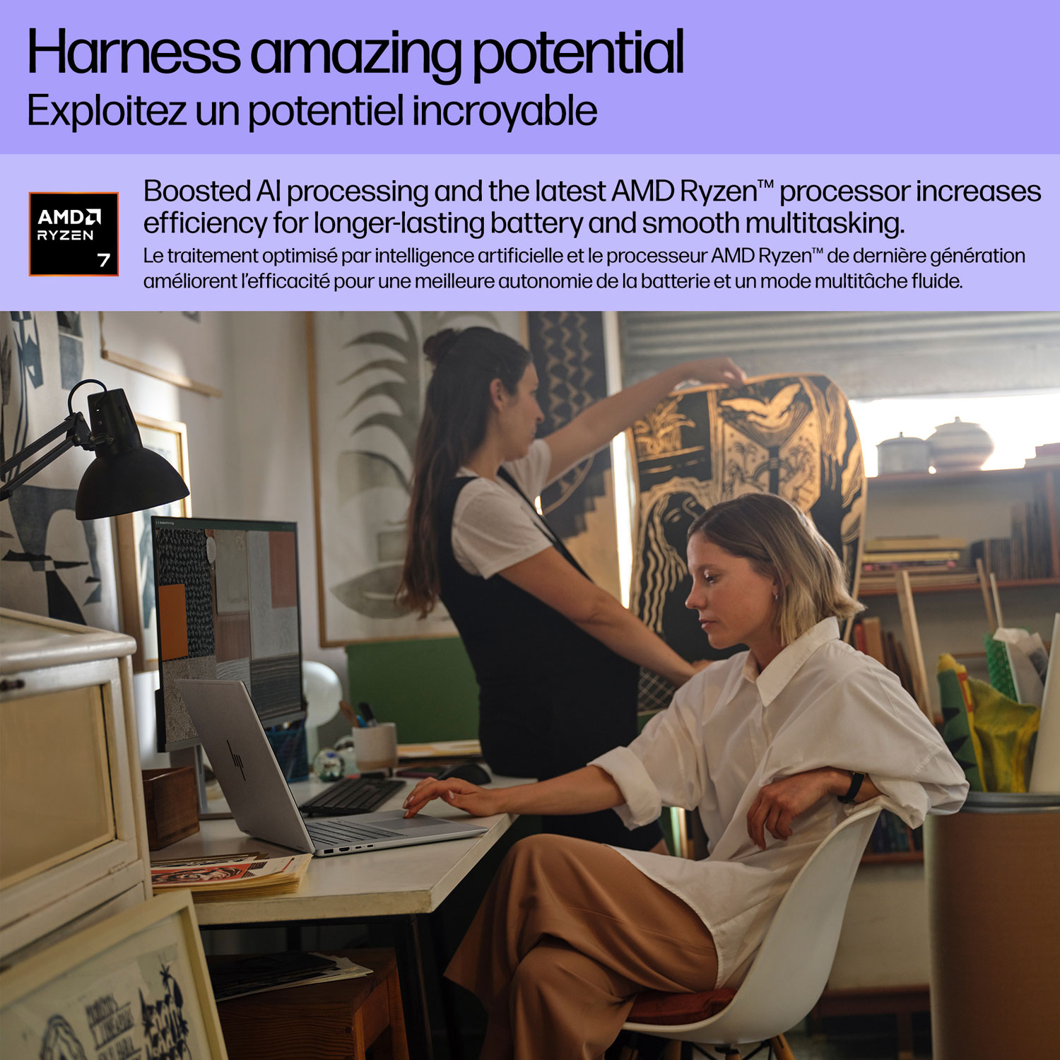 Portable 2-en-1 à écran tactile 16 po Envy x360 de HP - Argent météore