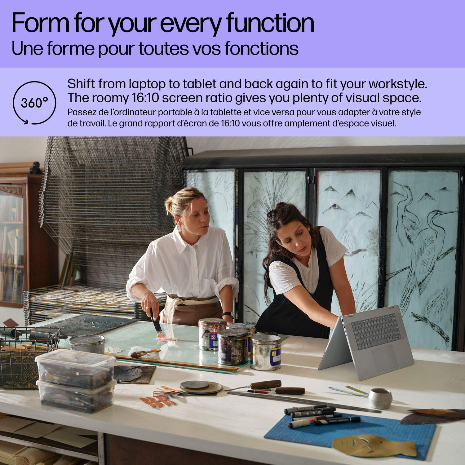 Portable 2-en-1 à écran tactile 16 po Envy x360 de HP - Argent météore