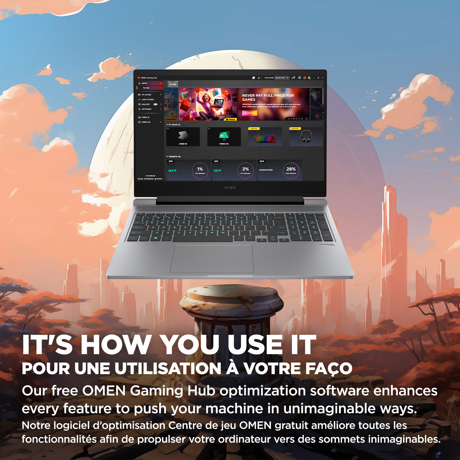 HP OMEN 16.1" Gaming Laptop - Meteor Silver