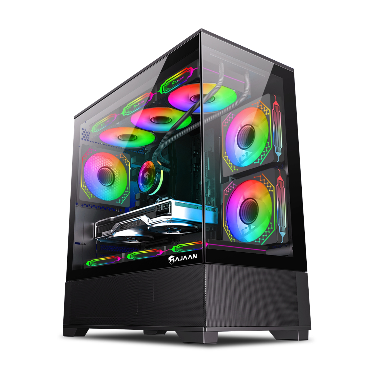 HAJAAN Liquid Cooled Gaming PC Desktop - Intel i7 13700F up to 5.20 GHz - GeForce RTX 4070 Super 12GB - 32GB DDR4 - 1TB NVMe - Windows 11 Pro - WiFi 6 - Bluetooth - Keyboard Mouse