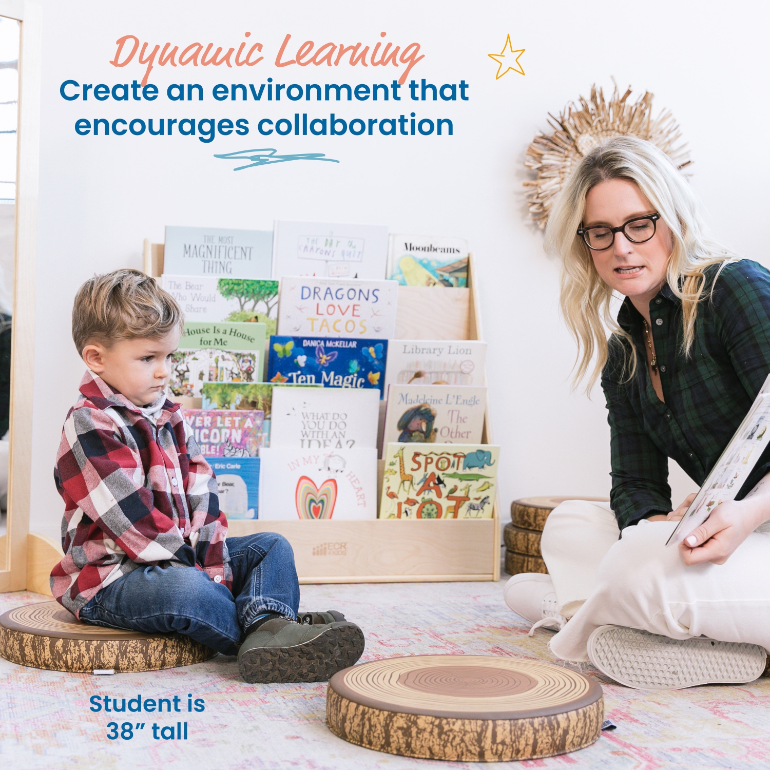 Coussins en mousse pour plancher, siège de classe flexible, paq./6