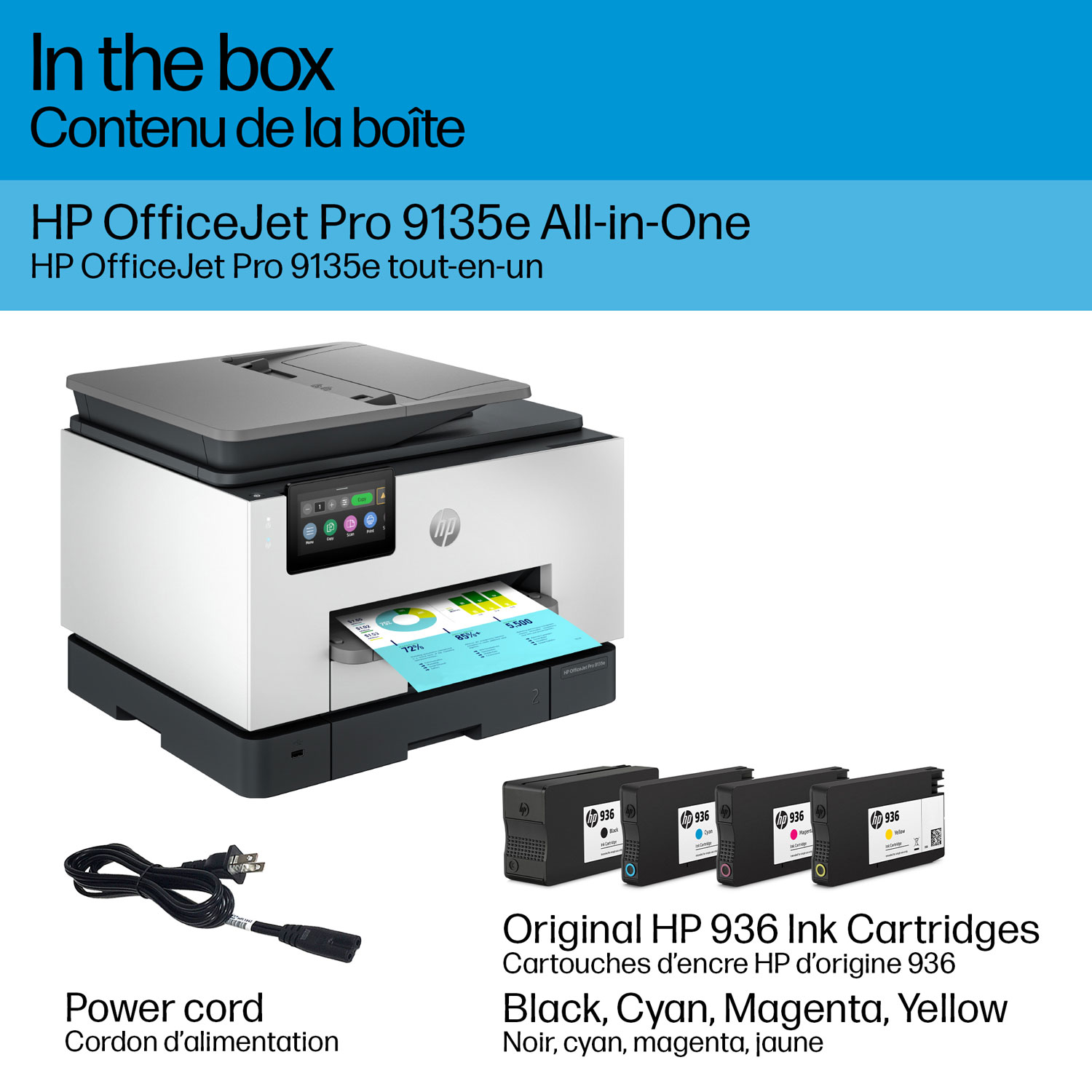 Imprimante à jet d'encre tout-en-un sans fil OfficeJet Pro 9135e de HP - Essai de 3 mois de Instant Ink de HP inclus*