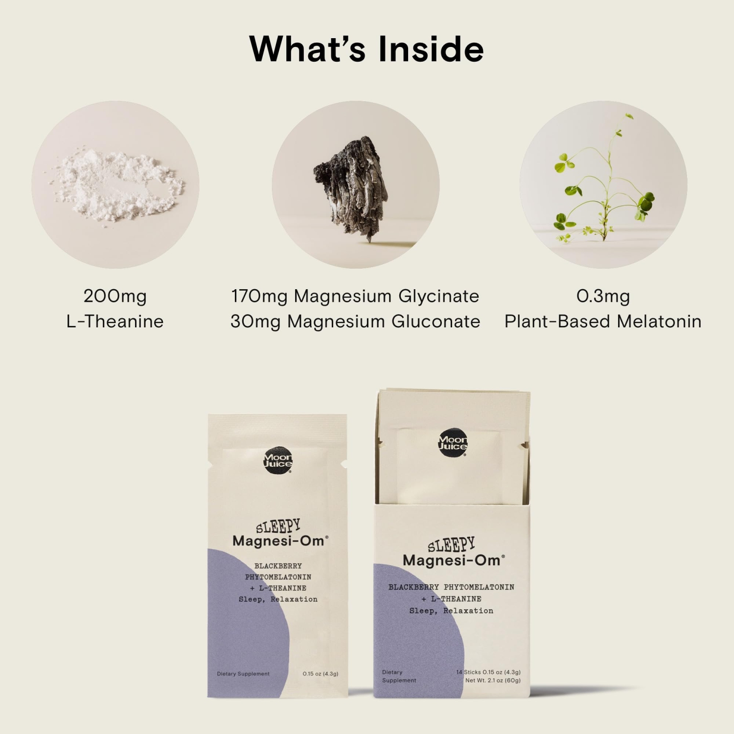 Jus de lune Sleepy Magnesi-OM mélatonine + magnésium aide au sommeil, 0,3 mg