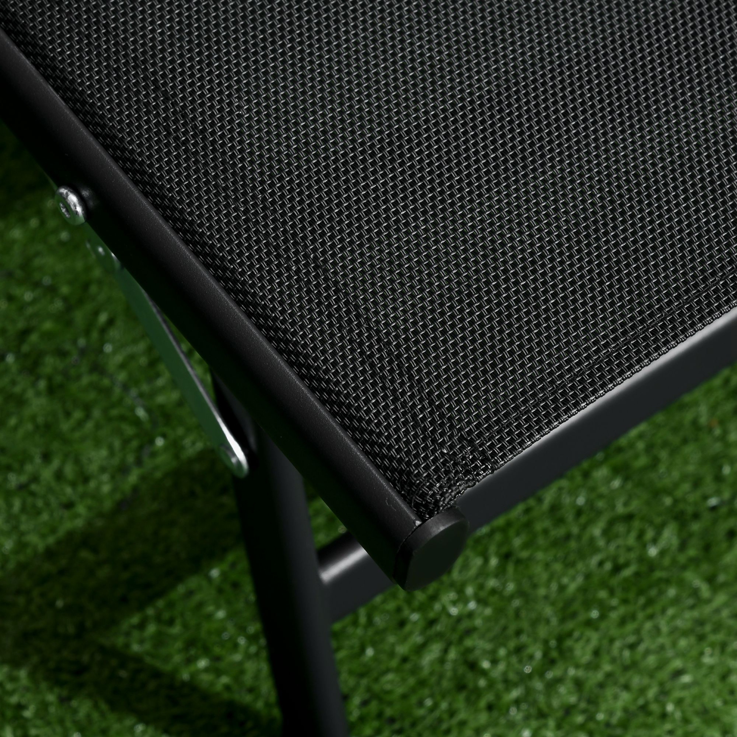 Outsunny Lounge Chair Set of 2 with Wheels, Outdoor Chaise Lounge with 5-Level Adjustable Backrest for Garden, Backyard, Patio, Deck, Poolside, Black