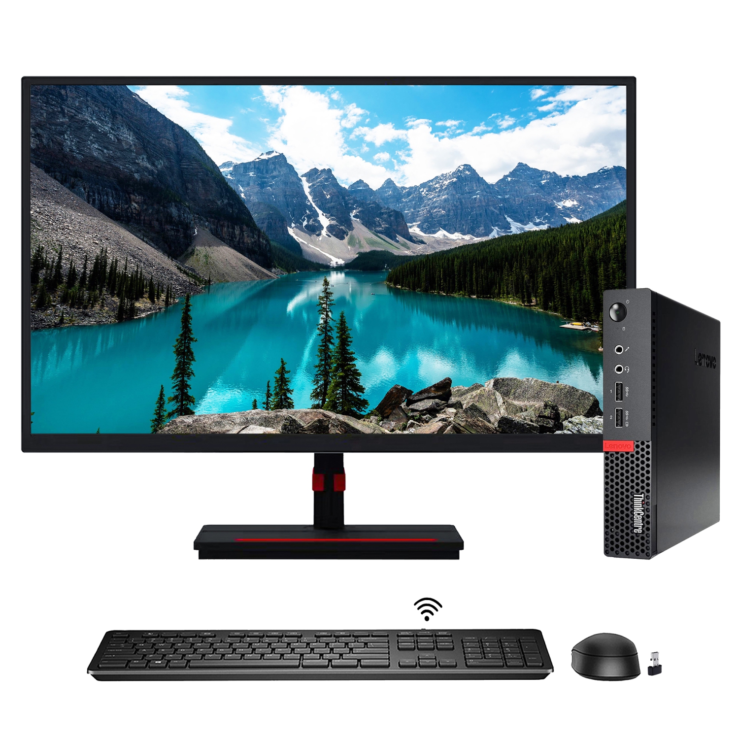 Remis à neuf - Ensemble ordinateur ThinkCentre M710q Mini de Lenovo avec Windows 10 Pro/unité centrale Core i3 6100T d'Intel/RAM DDR4 Go