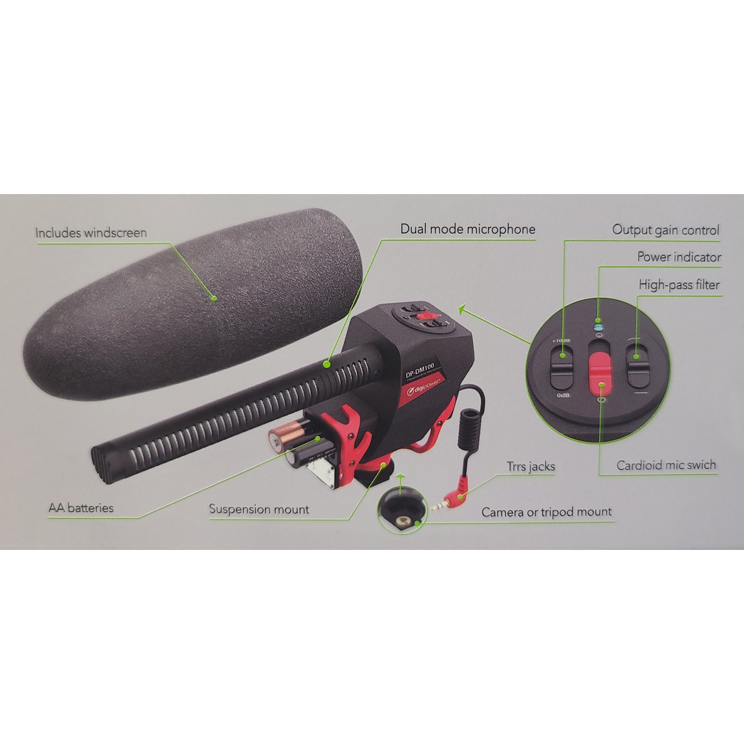 High Performance Dual Mode Camera/Camcorder Microphone