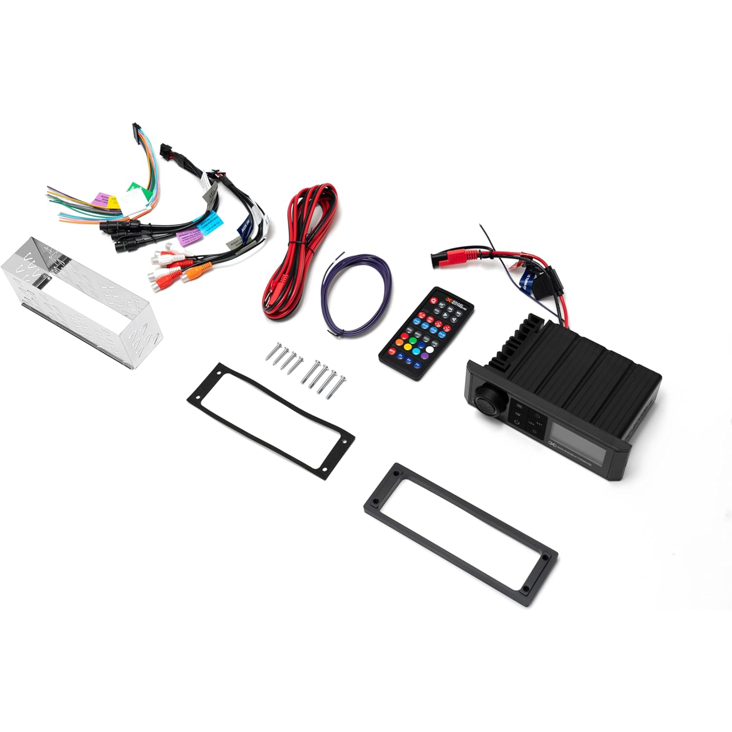 Radio AM/FM stéréo étanche pour sports motorisés AM/FM stéréo nautique, format simple DIN, 200 W et ensemble de haut-parleurs de 6,5 po