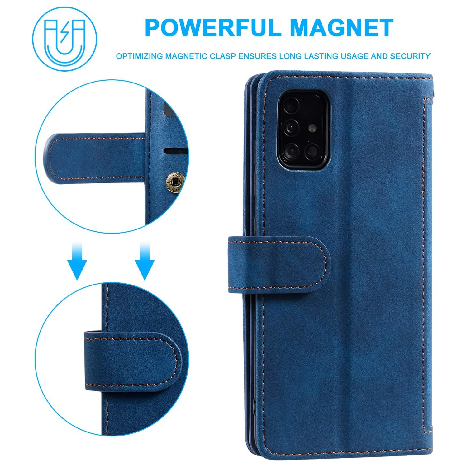 Wallet Case for Samsung S21 ULTRA, Retro Matte 9 Card Holder Slots Zipper Pocket Case PU Leather Magnetic Closure Kickstand with Wrist Strap Folio