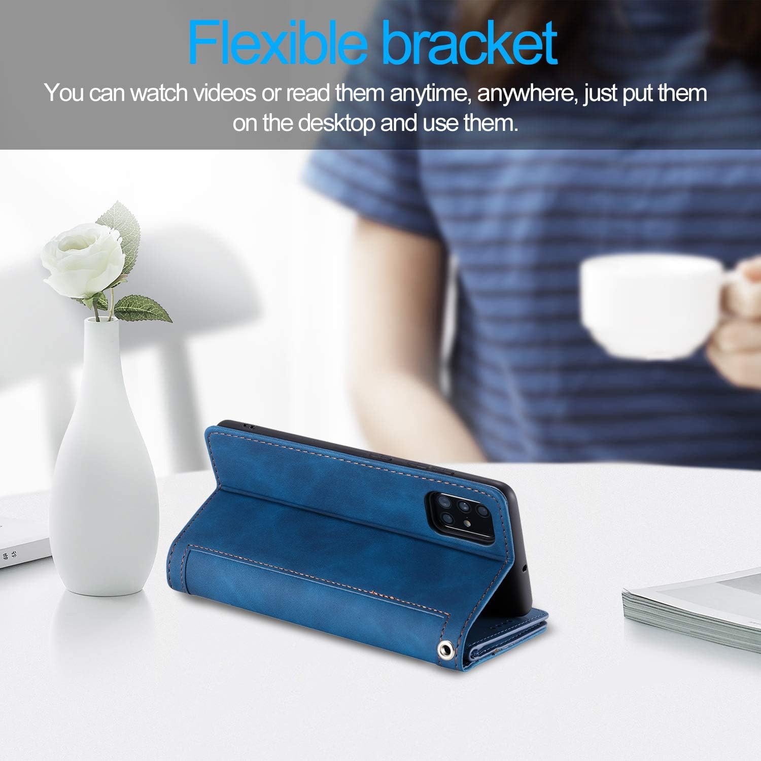 Wallet Case for iPhone 14 PRO MAX, Retro Matte 9 Card Holder Slots Zipper Pocket Case PU Leather Magnetic Closure Kickstand with Wrist Strap Folio