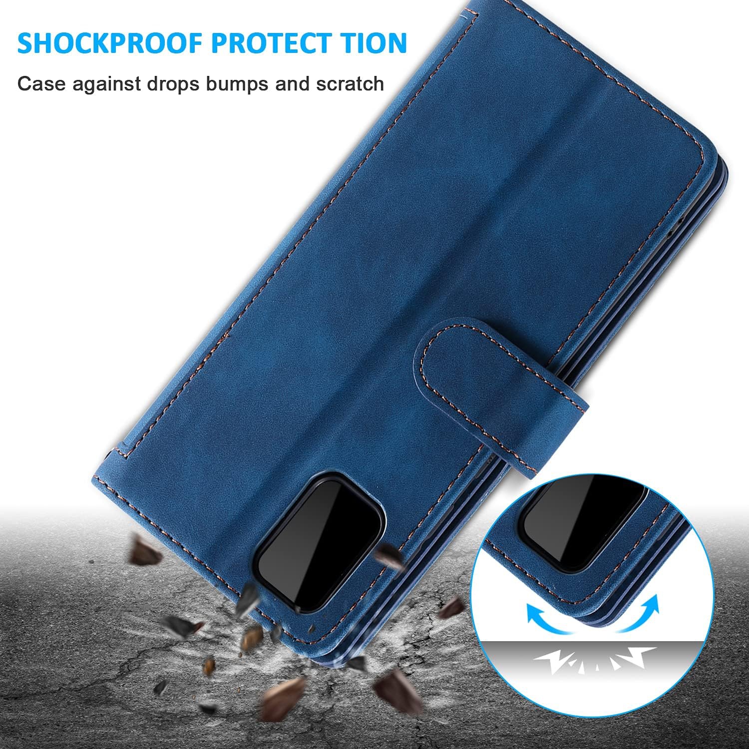 Wallet Case for Samsung S22 ULTRA, Retro Matte 9 Card Holder Slots Zipper Pocket Case PU Leather Magnetic Closure Kickstand with Wrist Strap Folio