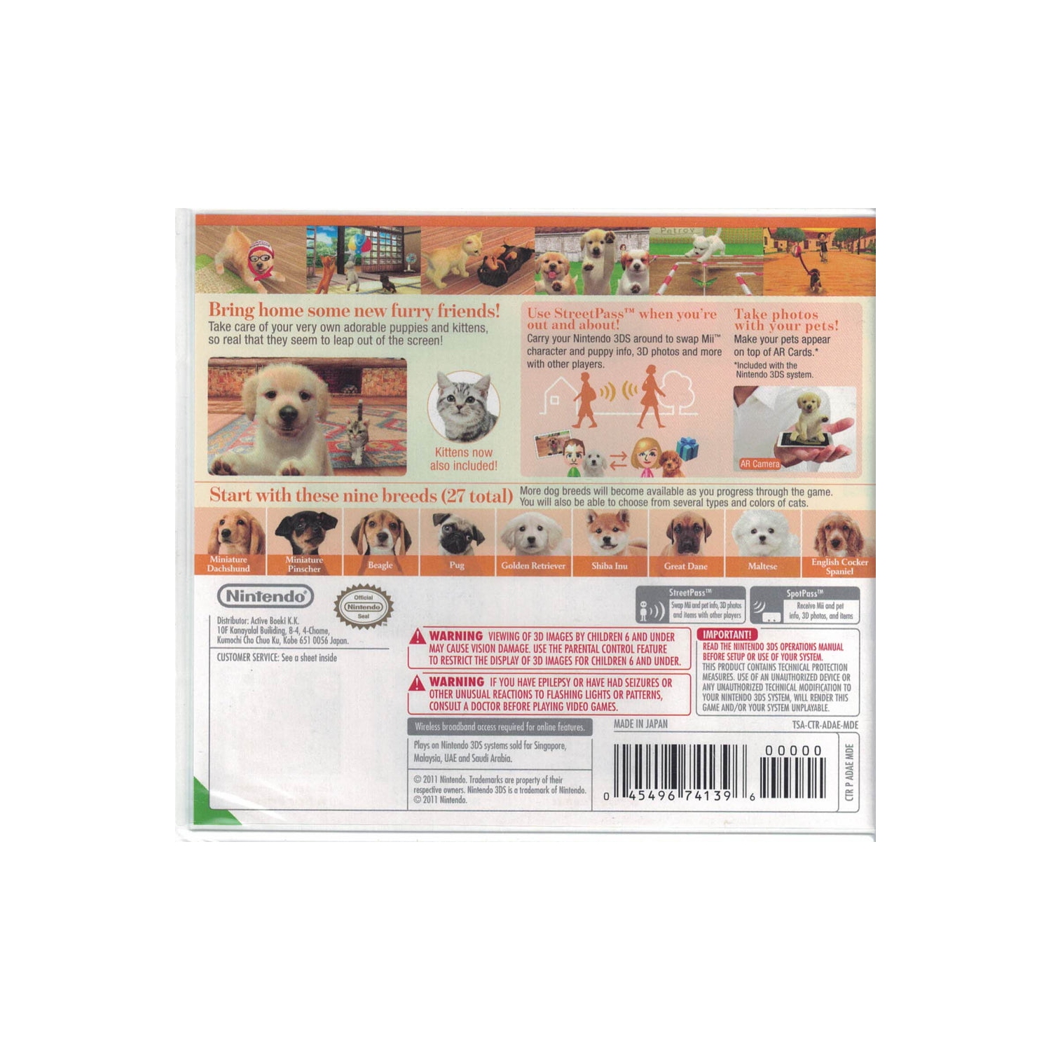 Nintendo chiens et chats Golden Retriever (3DS)