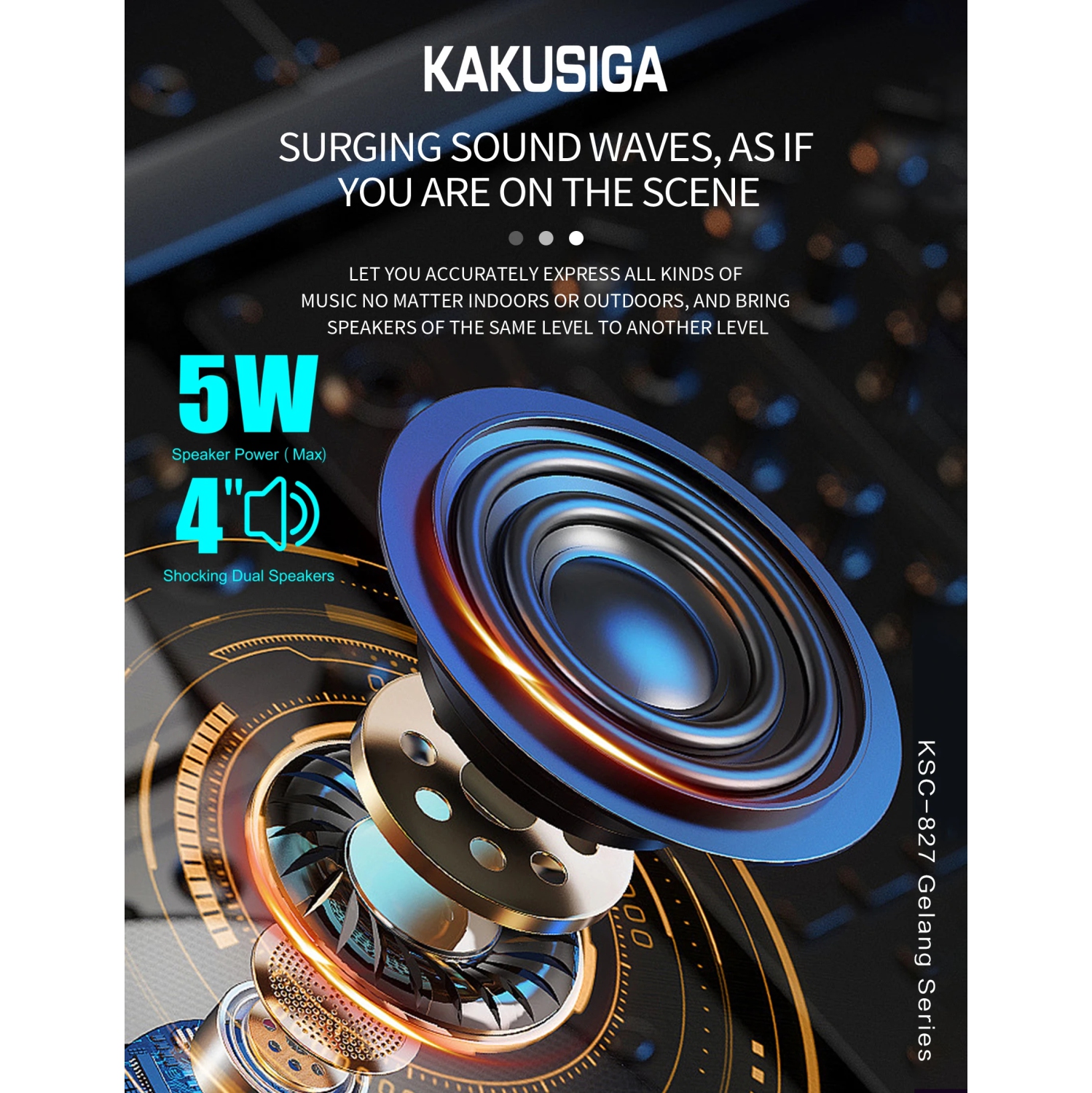 Haut-parleur stéréo portatif sans fil Bluetooth avec éclairage DEL coloré pour les fêtes d'intérieur