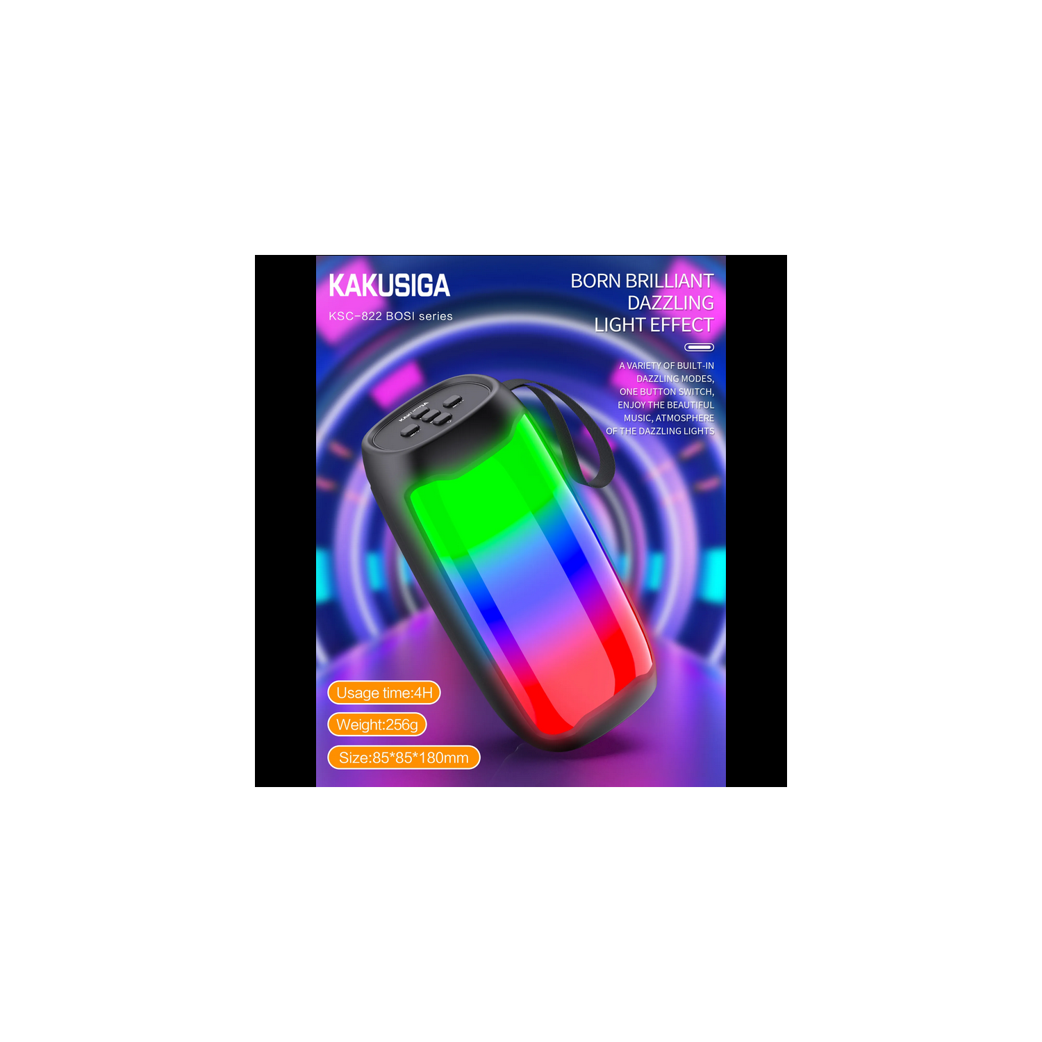 Haut-parleur stéréo portatif sans fil Bluetooth avec éclairage DEL coloré pour les fêtes d'intérieur