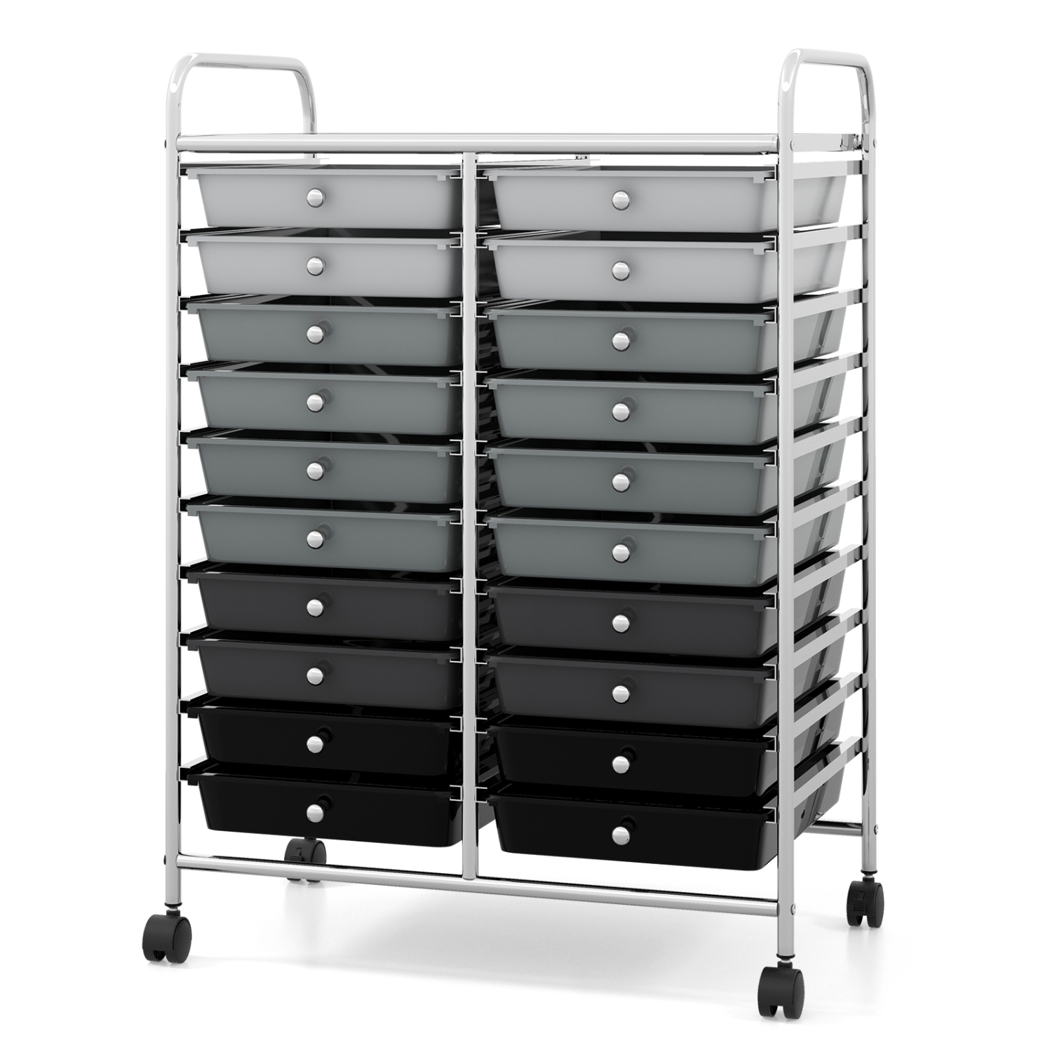 Gymax Office Rolling Cart 20 Storage Drawers Scrapbook Paper Studio Organizer Gray