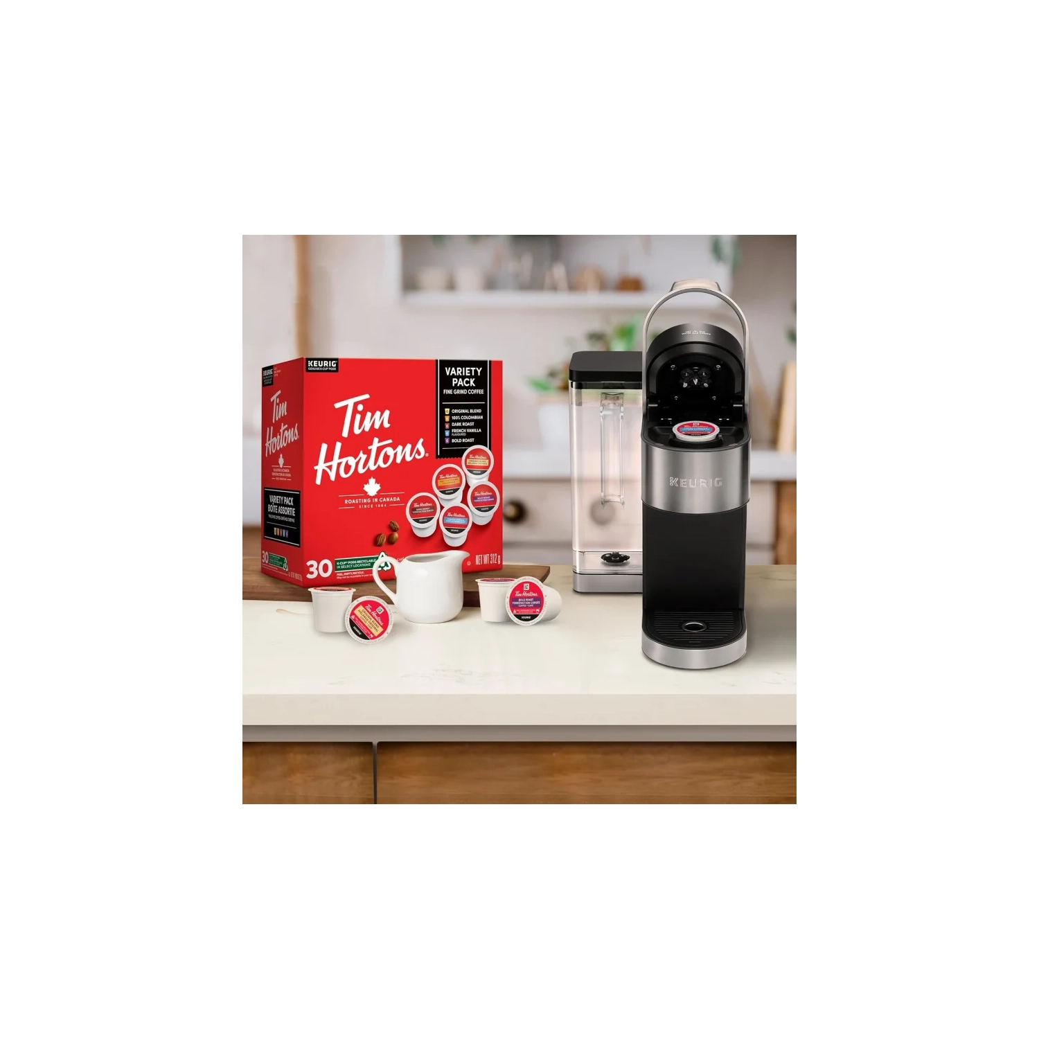 Tim Hortons Variety Pack K-Cup Pods - Original, Dark Roast, Colombian, Bold, French Vanilla - 30 Count