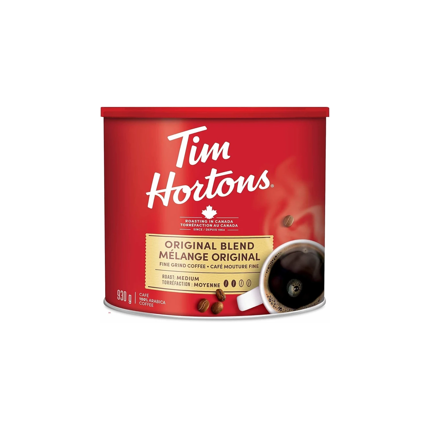 TIM Hortons – mélange original mouture fine, torréfaction moyenne, 930&nbsp;g boîte