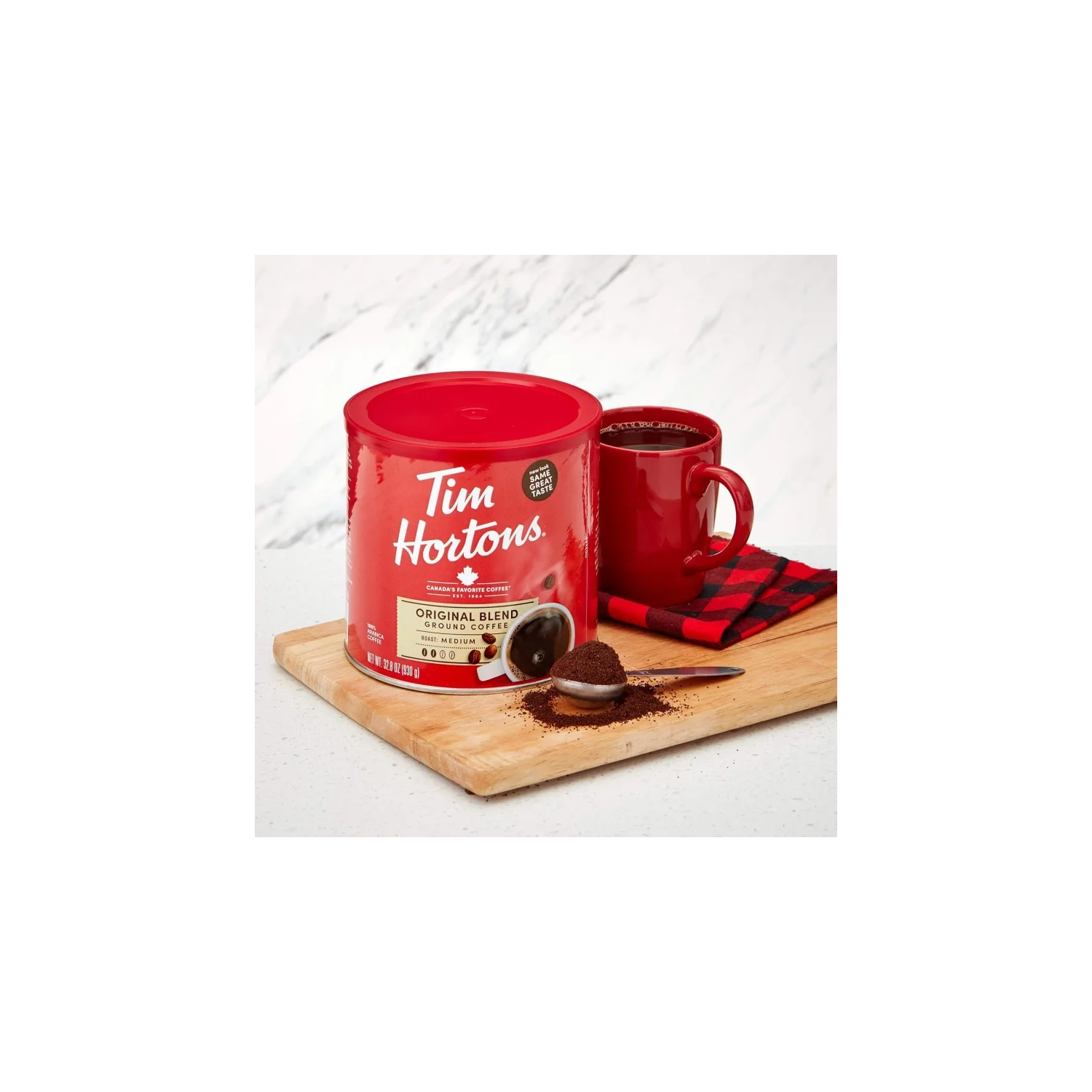 TIM Hortons – mélange original mouture fine, torréfaction moyenne, 930&nbsp;g boîte