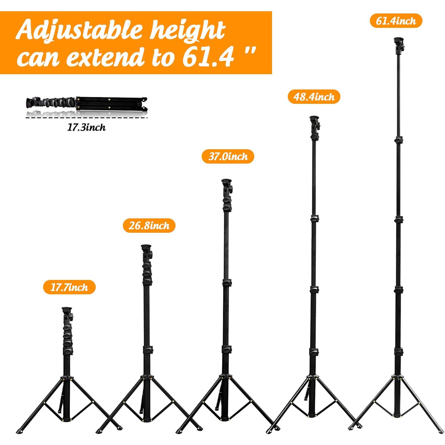 Trépied perche à égoportrait, trépied extensible léger de 62 po pour téléphone avec télécommande sans fil pour iPhone, téléphone Android et appareils