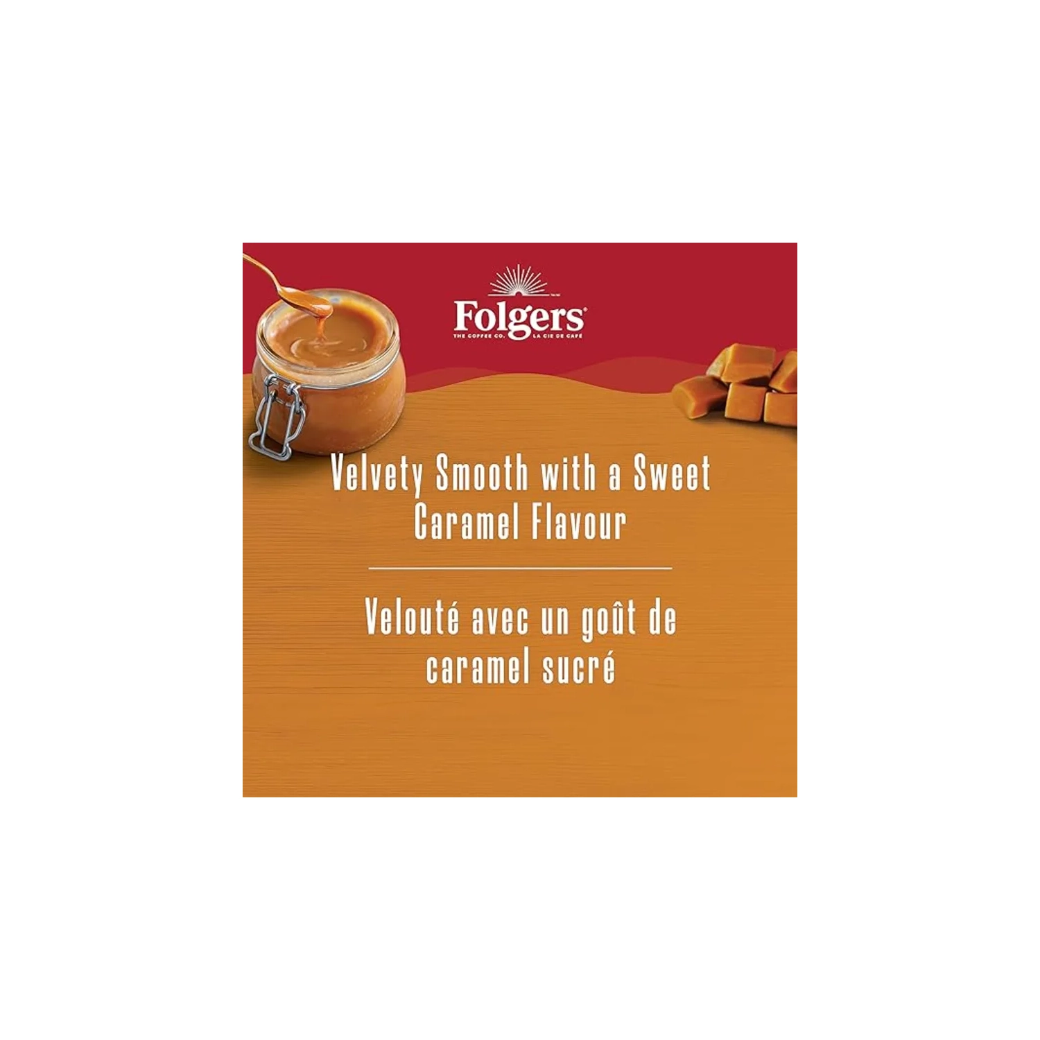 Folgers Caramel Drizzle Flavoured Coffee K-Cup Pods - 30 Count | For Keurig Coffee Makers